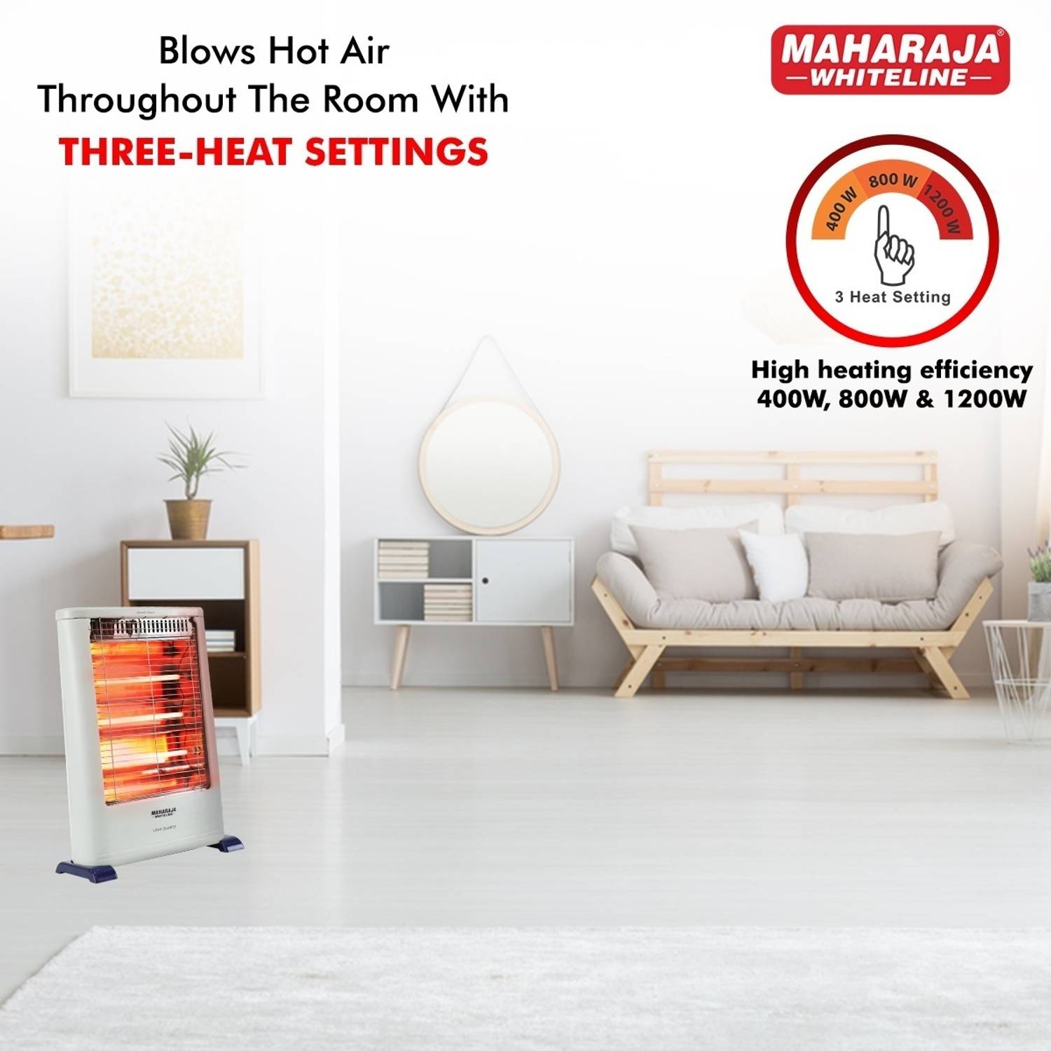 MAHARAJA WHITELINE RH-130 Quartz Room Heater Price in India - Buy