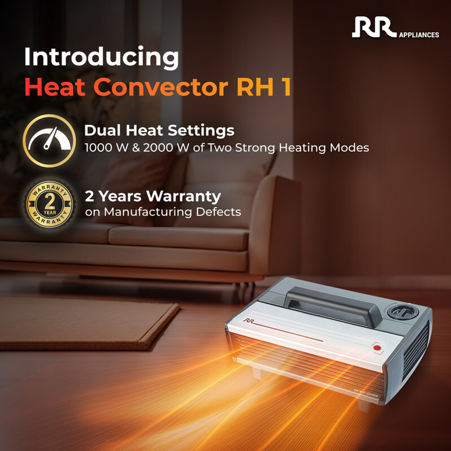 Image of RR Heat Convector (RH1) RH 1 Fan Room Heater