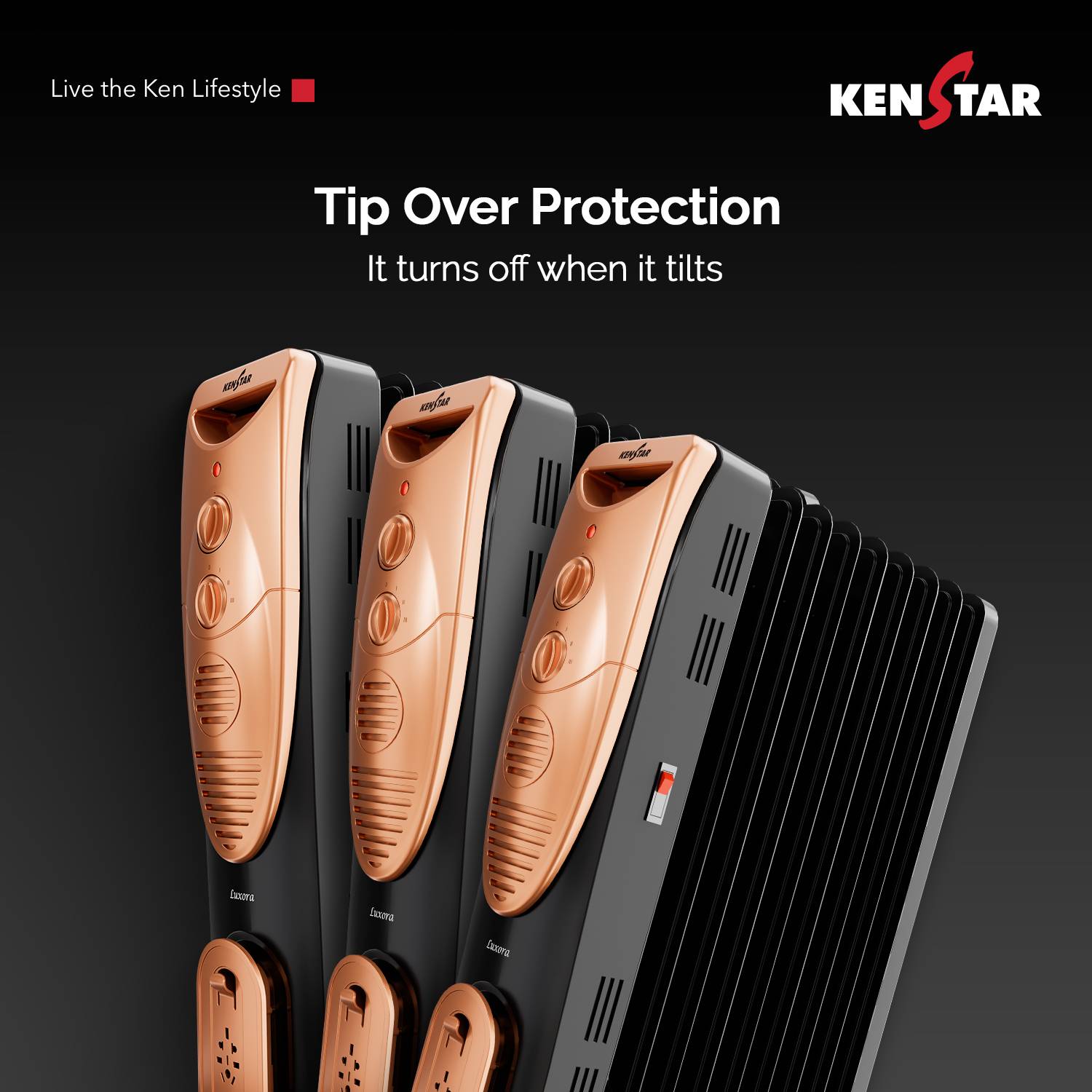 Kenstar KORLUX24MC09R0-DOM 9 Finn 2400 W Oil Filled Room Heater