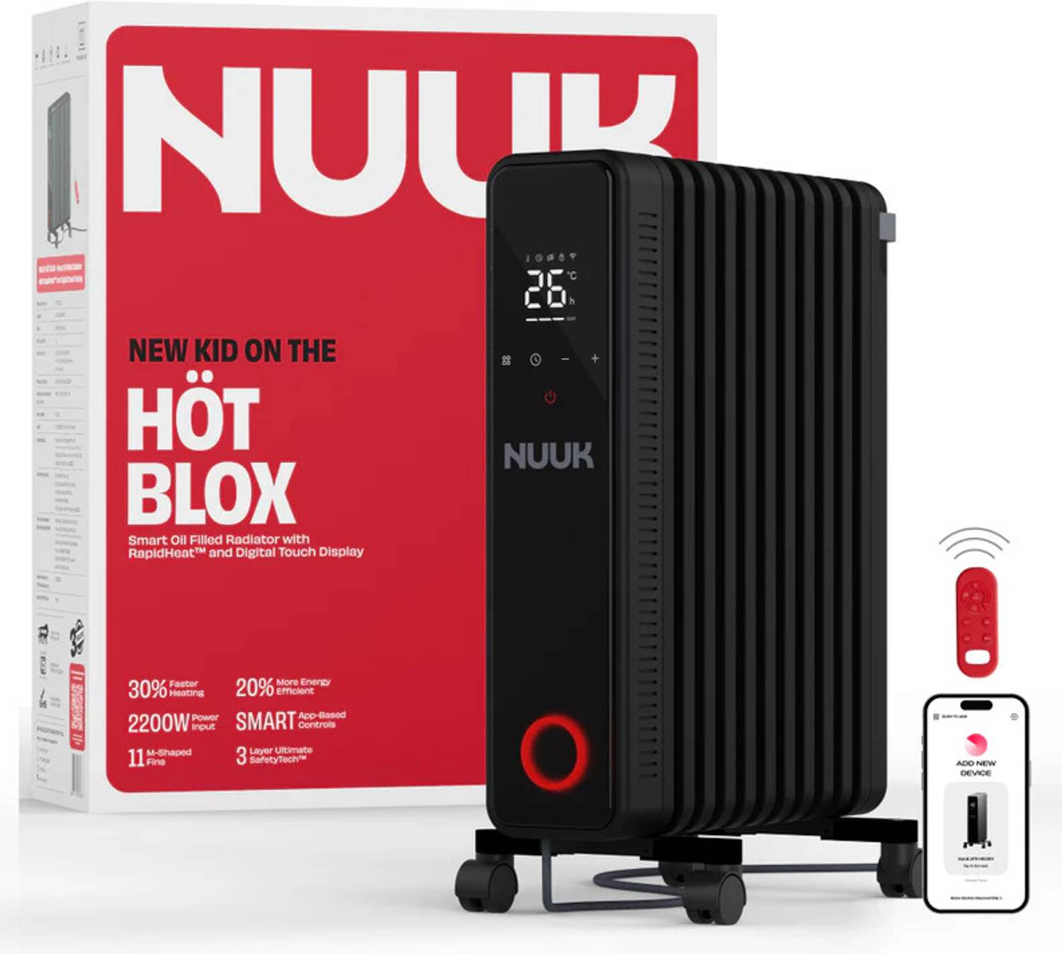 Nuuk H T BLOX 2 HT361136GYS Oil Filled Room Heater