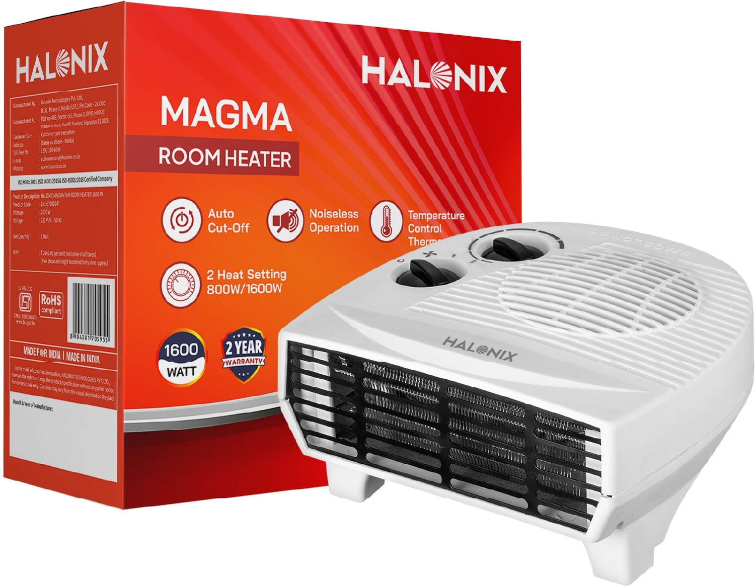 Image of HALONIX 1600 Magma Room Heater Fan Room Heater