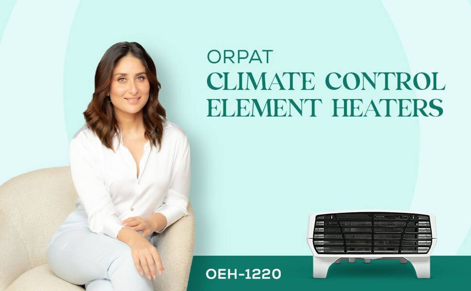 ORPAT Climate Control Element Heaters OEH-1220 Home White 1000W