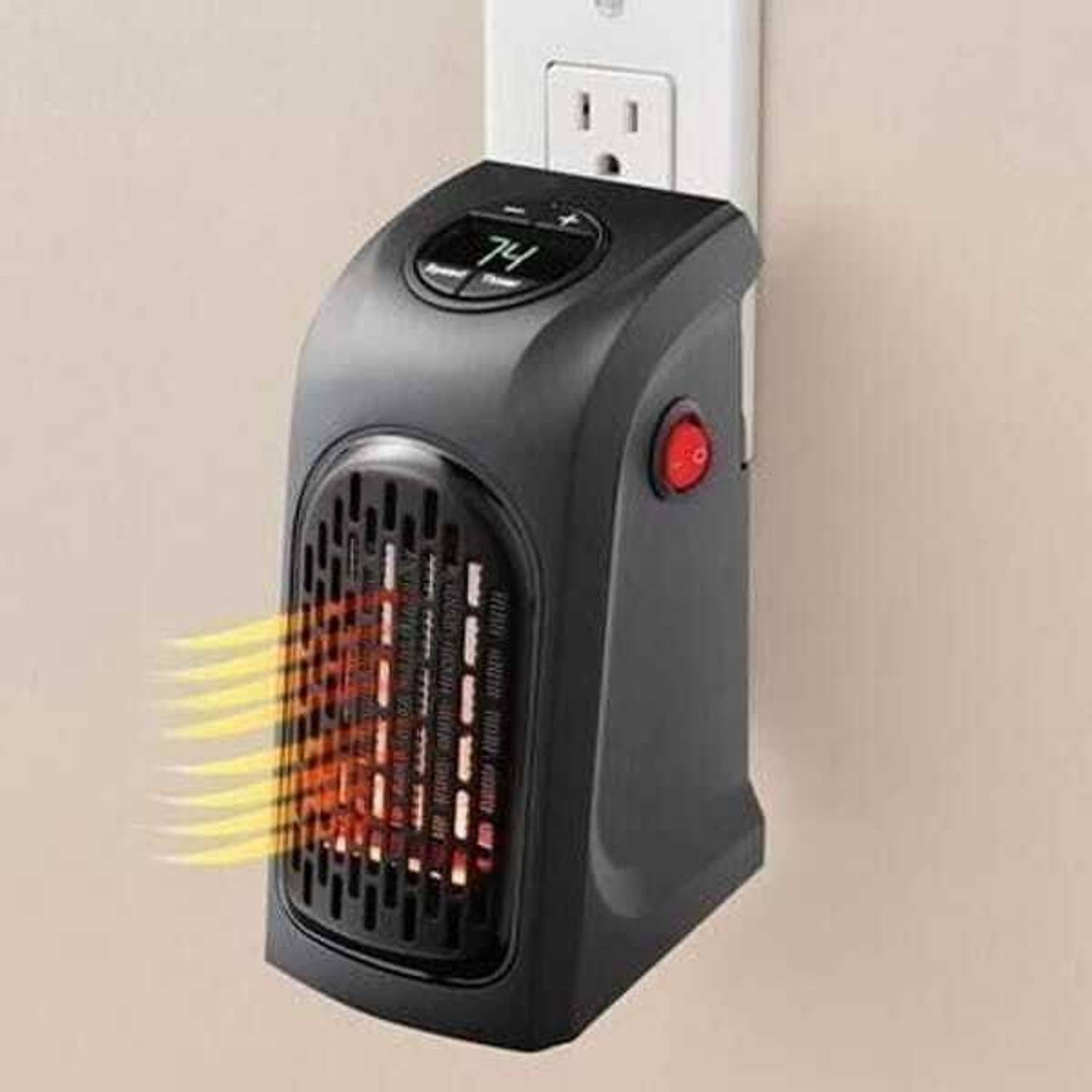 TREVA Mini plug-in room heater portable electric wall heater wi