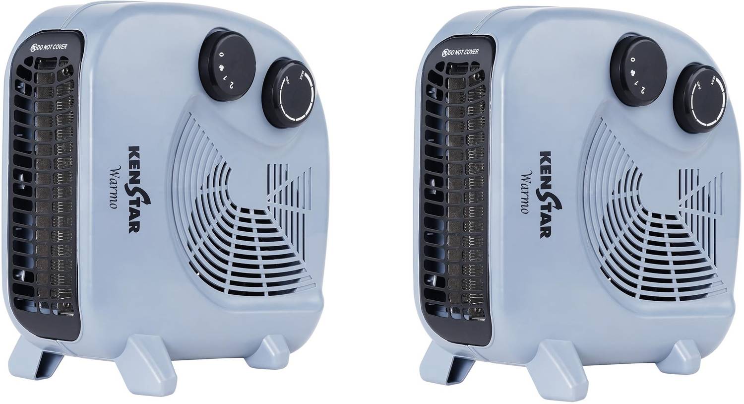 Kenstar WARMO Powerful 2000 Watt Pack of 2, Grey & Black Fan Room