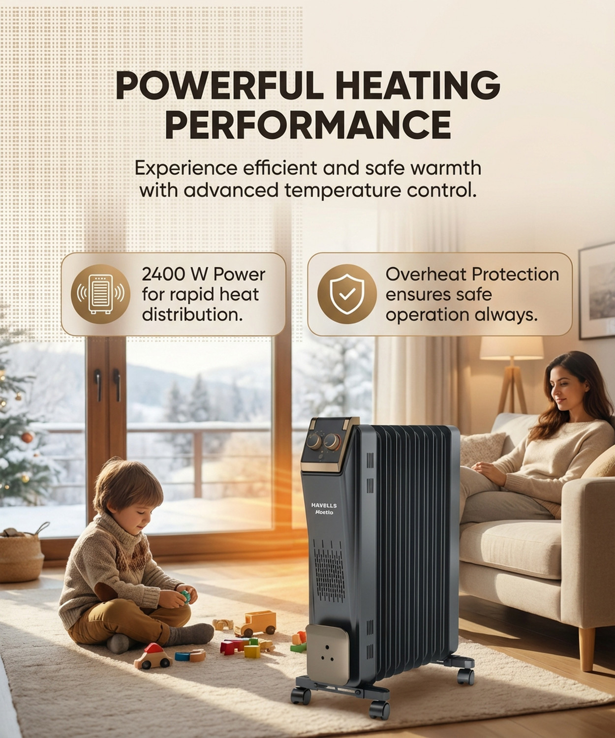 Image of HAVELLS Hestio 9 Straight Fin Hestio Oil Filled Room Heater