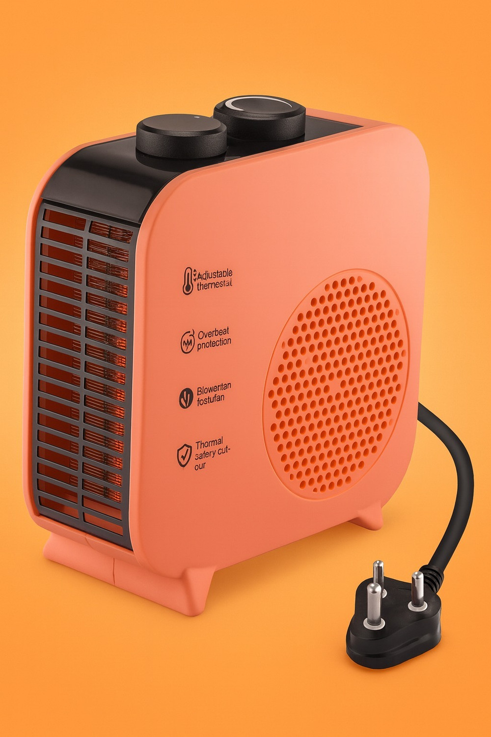Image of Fox Fly 2000W Fan Room Heater with Adjustable Thermostat & Dual Heat Settings Fan Room Heater