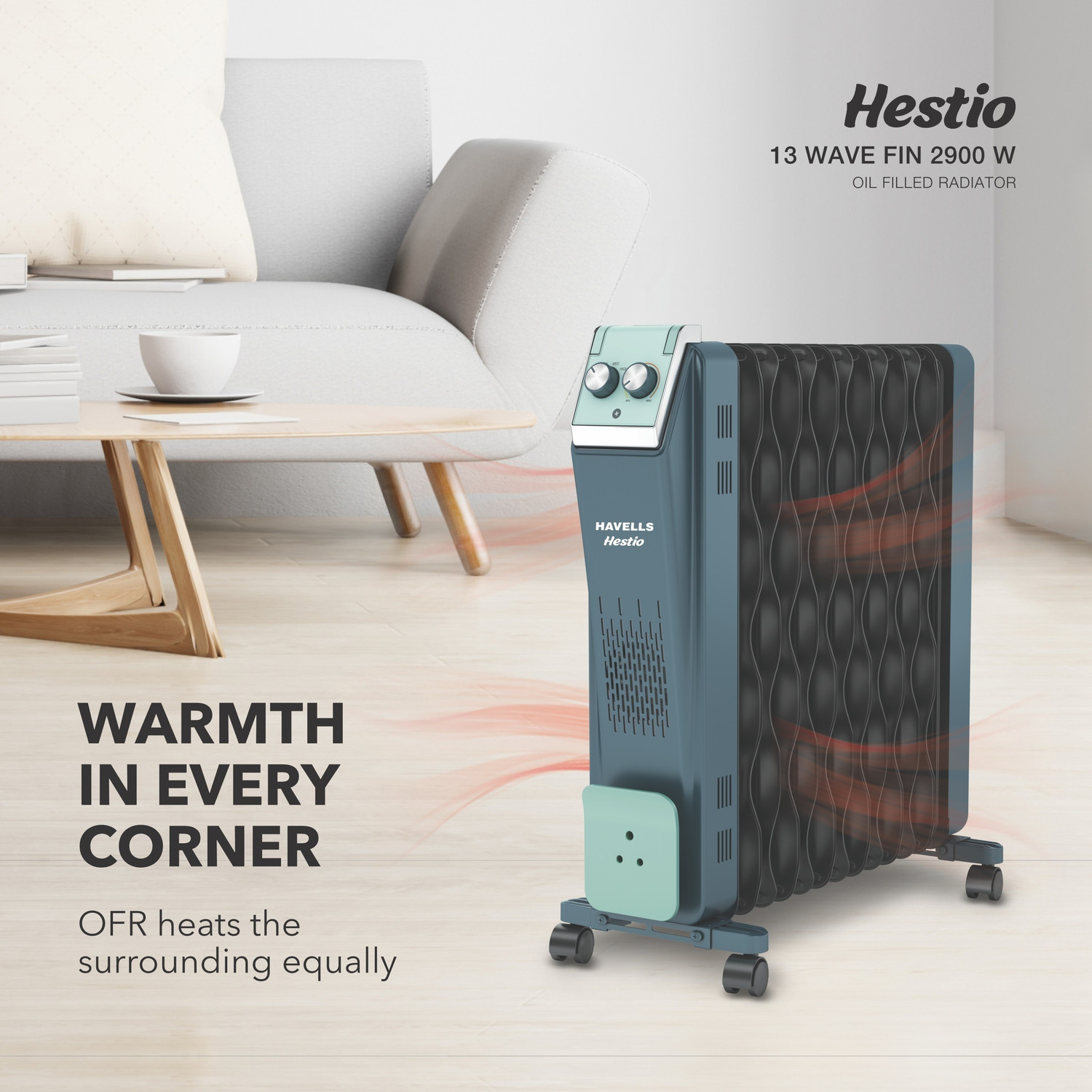 Image of HAVELLS EOFR 2900 Hestio 13 Wave Fin Oil Filled Room Heater