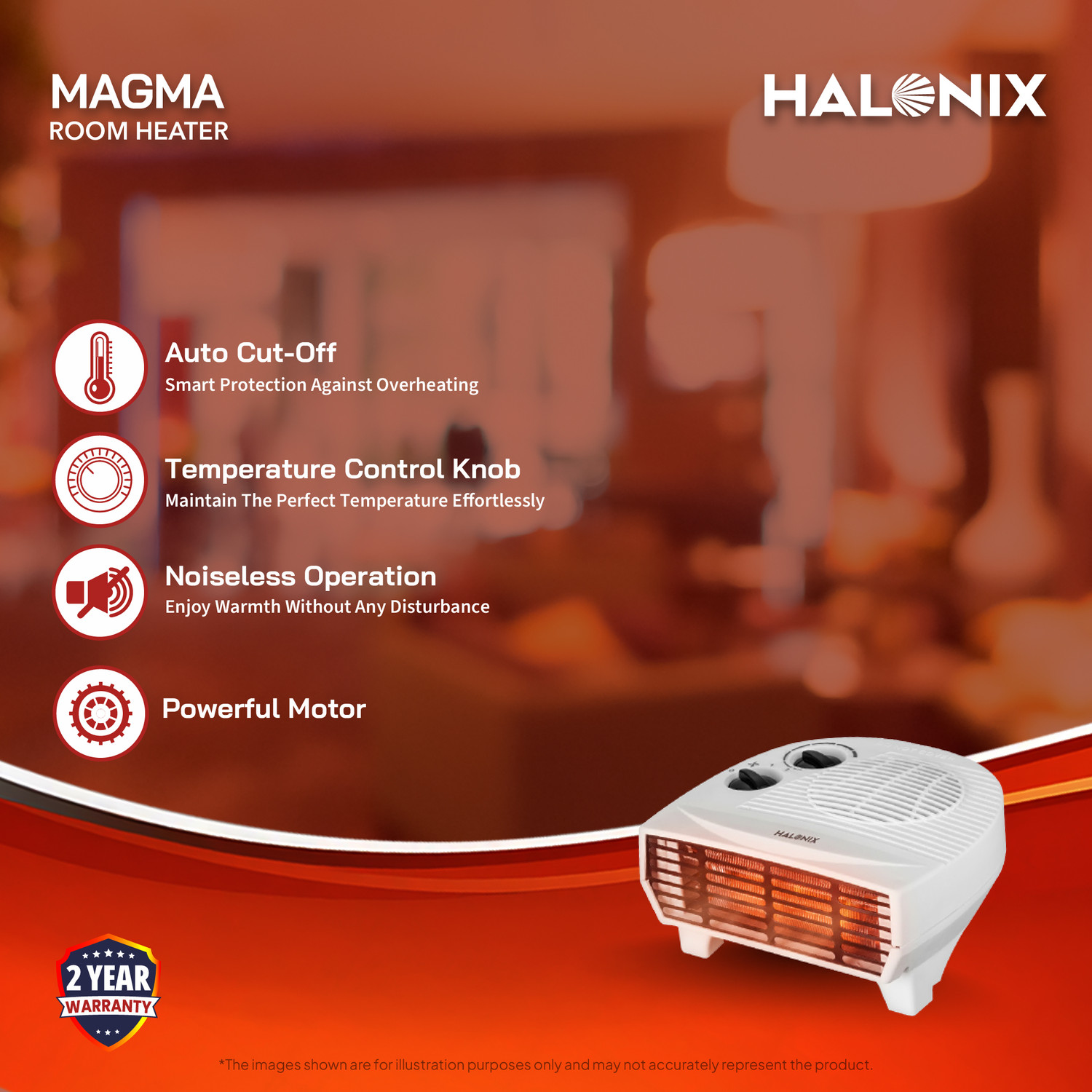 Image of HALONIX 1600 Magma Room Heater Fan Room Heater