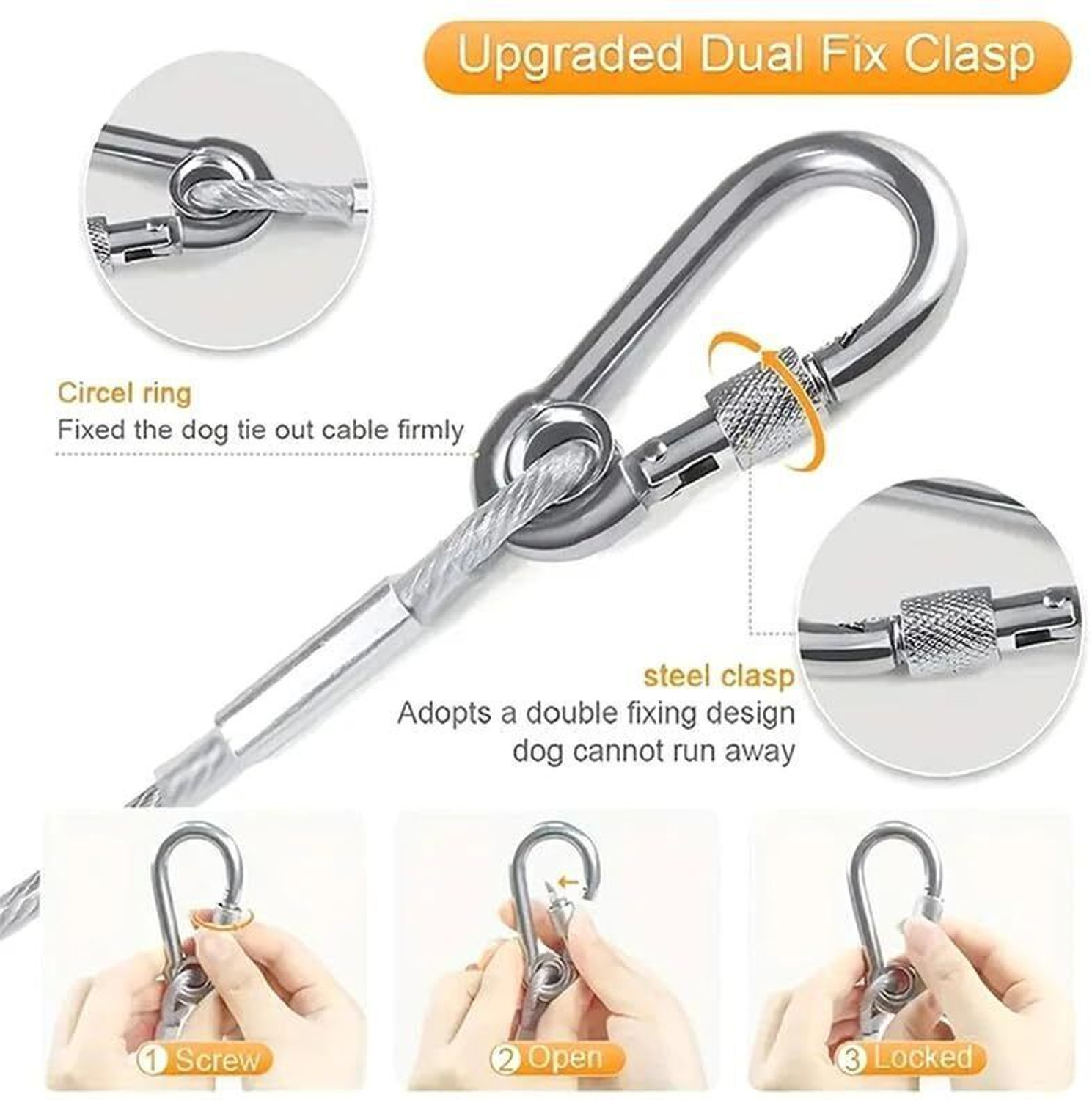 Image of Siya Corporation Heavy Duty Stainless Steel Clothesline with Hooks 5 m Silver