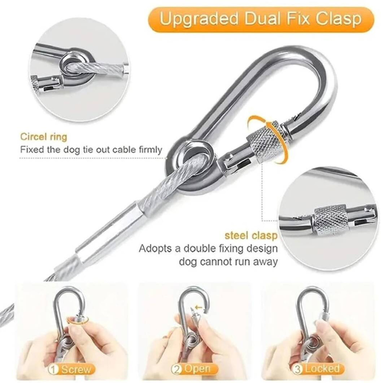 Image of Siya Corporation Heavy Duty Stainless Steel Clothesline with Hooks 5 m Silver
