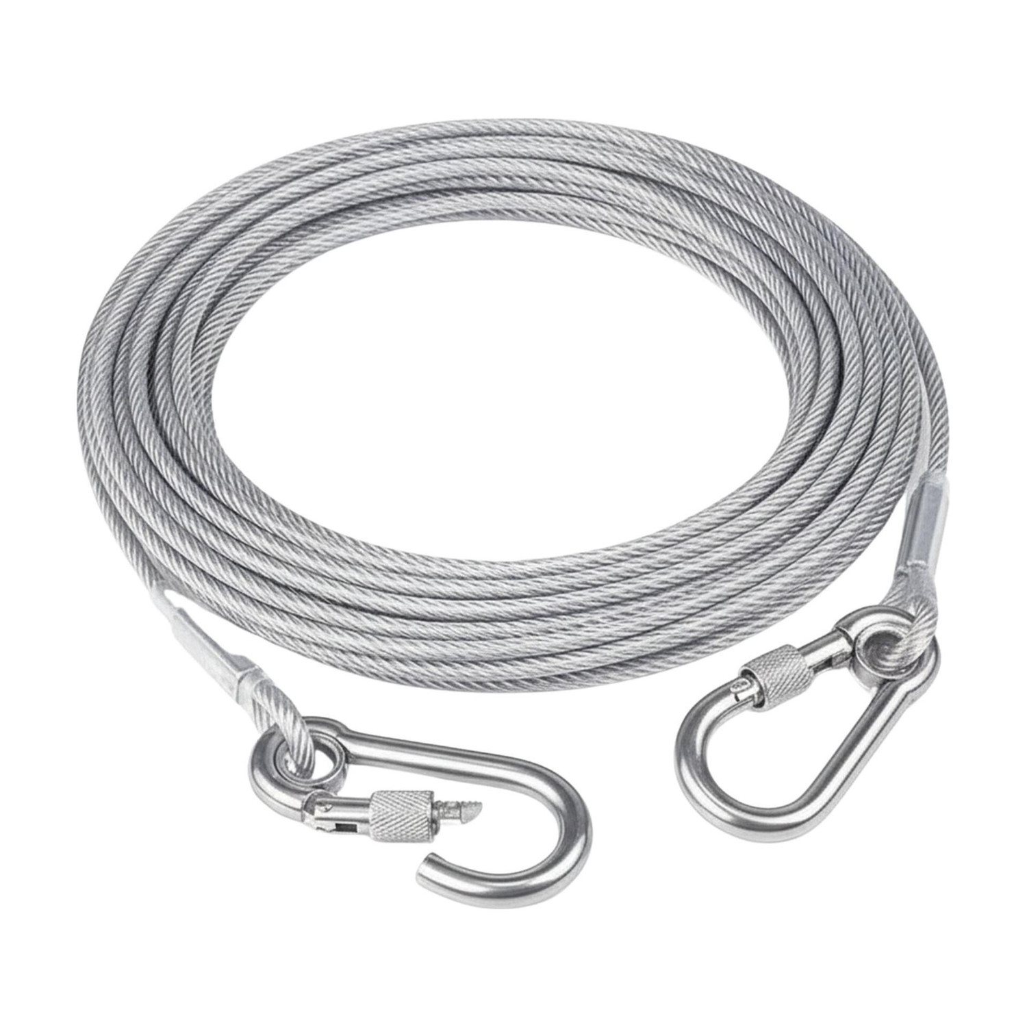 Image of Siya Corporation Heavy Duty Stainless Steel Clothesline with Hooks 5 m Silver