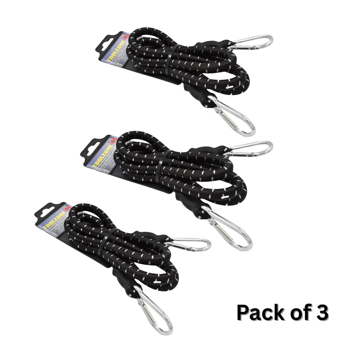 Image of BK Jagan Flexible Bungee Rope 180cm /72 inchInch- (Pack of 3) Black (Length: 1.8 m, Diameter: 10 mm)