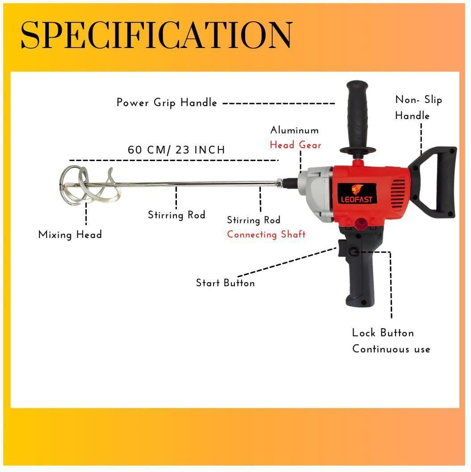 Image of LEO FAST LFT-1318 Electric Paint / Putty Mixture LFT-1318 Electric Paint / Putty Mixture Rotary Tool
