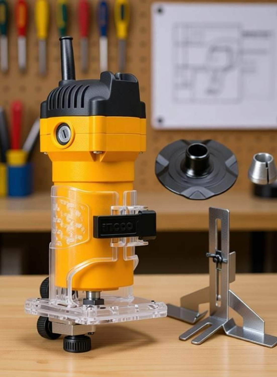 Image of INGCO Laminate trimmer 600W and 34500 RPM PLM6001 Rotary Tool