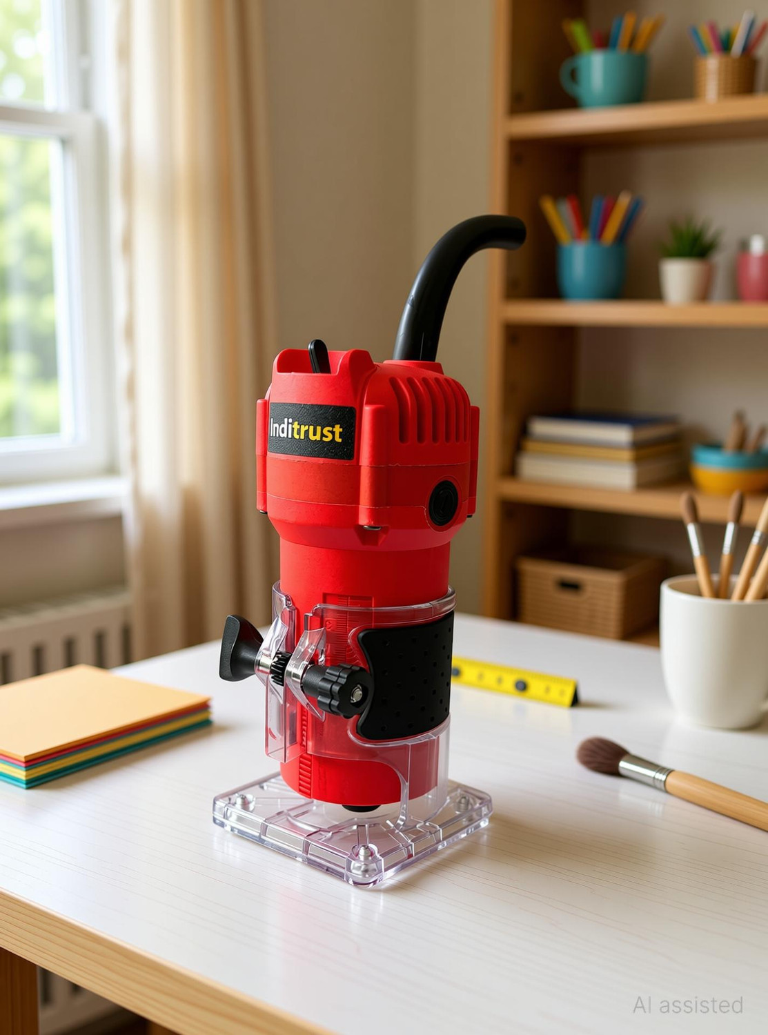 Image of Inditrust 6 MONTHS WARRANTY Professional Palm Router 30000RPM 6.35mm Trimmer 700W Machine Tool with 12 Bits Rotary Tool