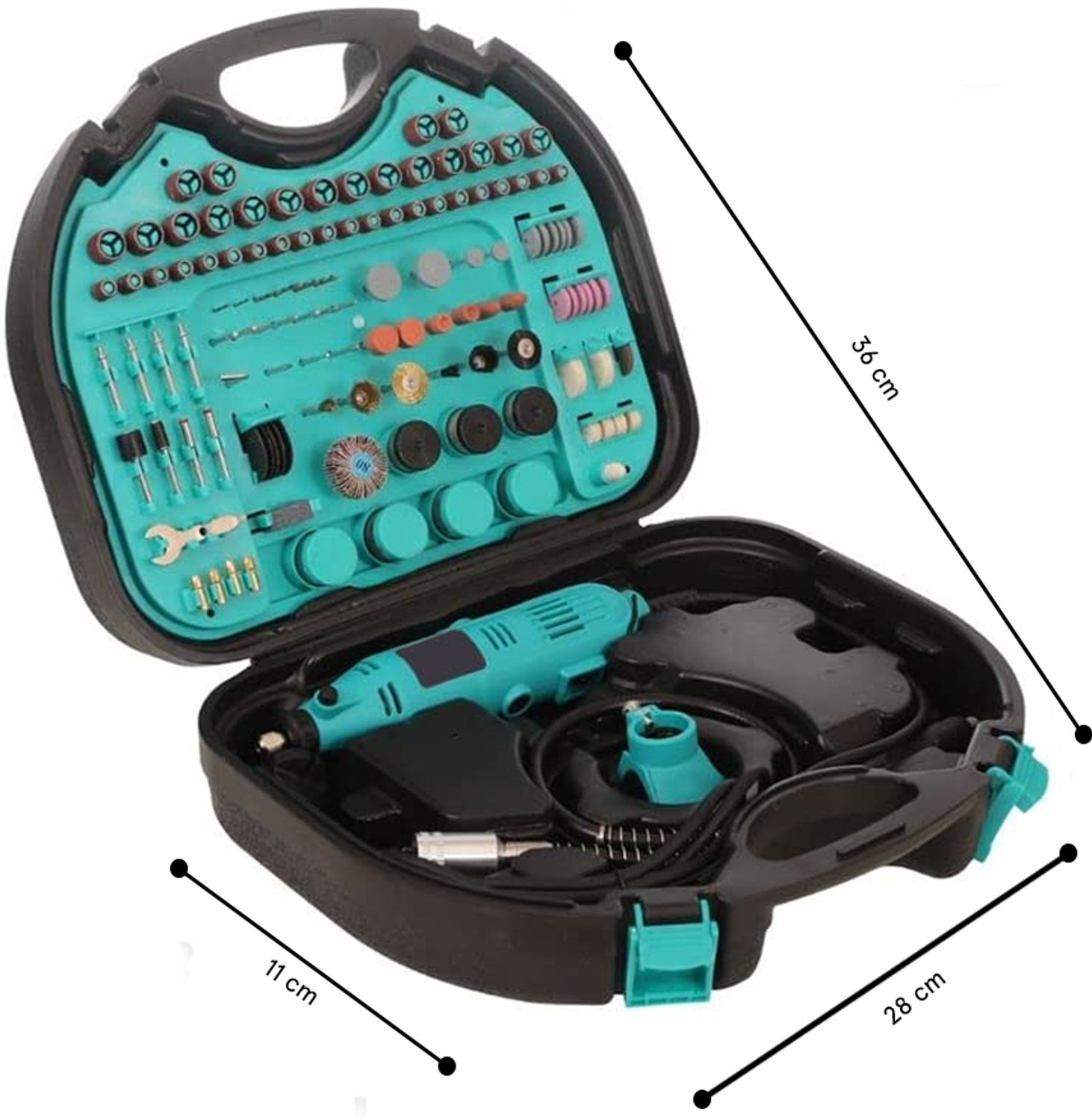 Image of AEGON Die Grinder Kit with 252 Pcs Accs. | 6 Adjustable Speed | 130W Die Grinder Kit with 252 Pcs Accs. | 6 Adjustable Speed | 130W Rotary Tool
