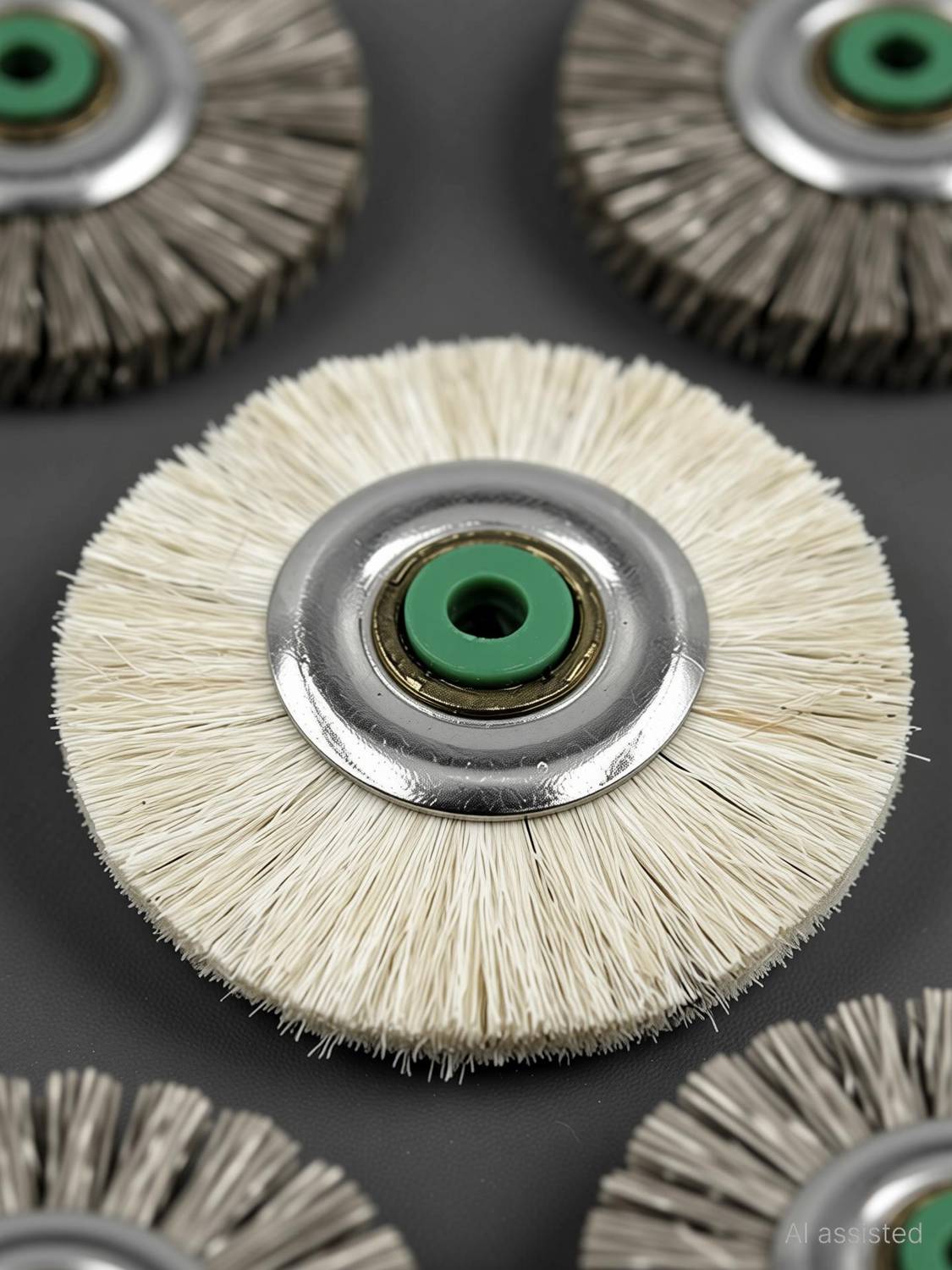 Ceznek Soft White Nylon Bristle Polishing Brush 48mm 3pcs Circular Wheel with Metal & Nylon Hub Multipurpose for Dental Work, Jewellery Making/Repair, Watchmaking, Model Making Tools & Hobby Crafts DIY Glass Polisher