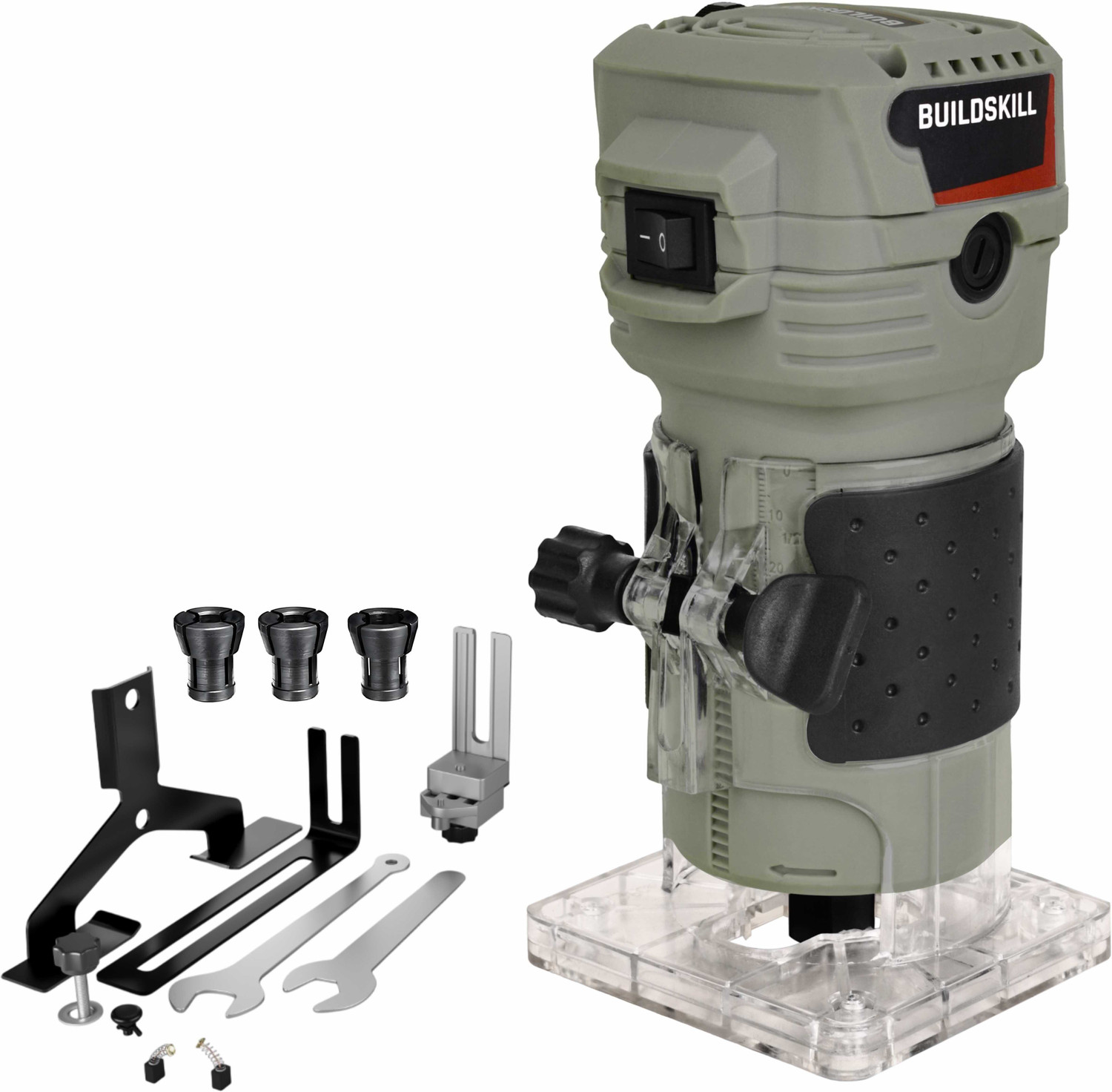 Image of BUILDSKILL 550W Wood Router | 6-Speed | 10000-30000RPM | 6 /6.35 /8mm Collets | Copper Motor BPT5501 Rotary Tool