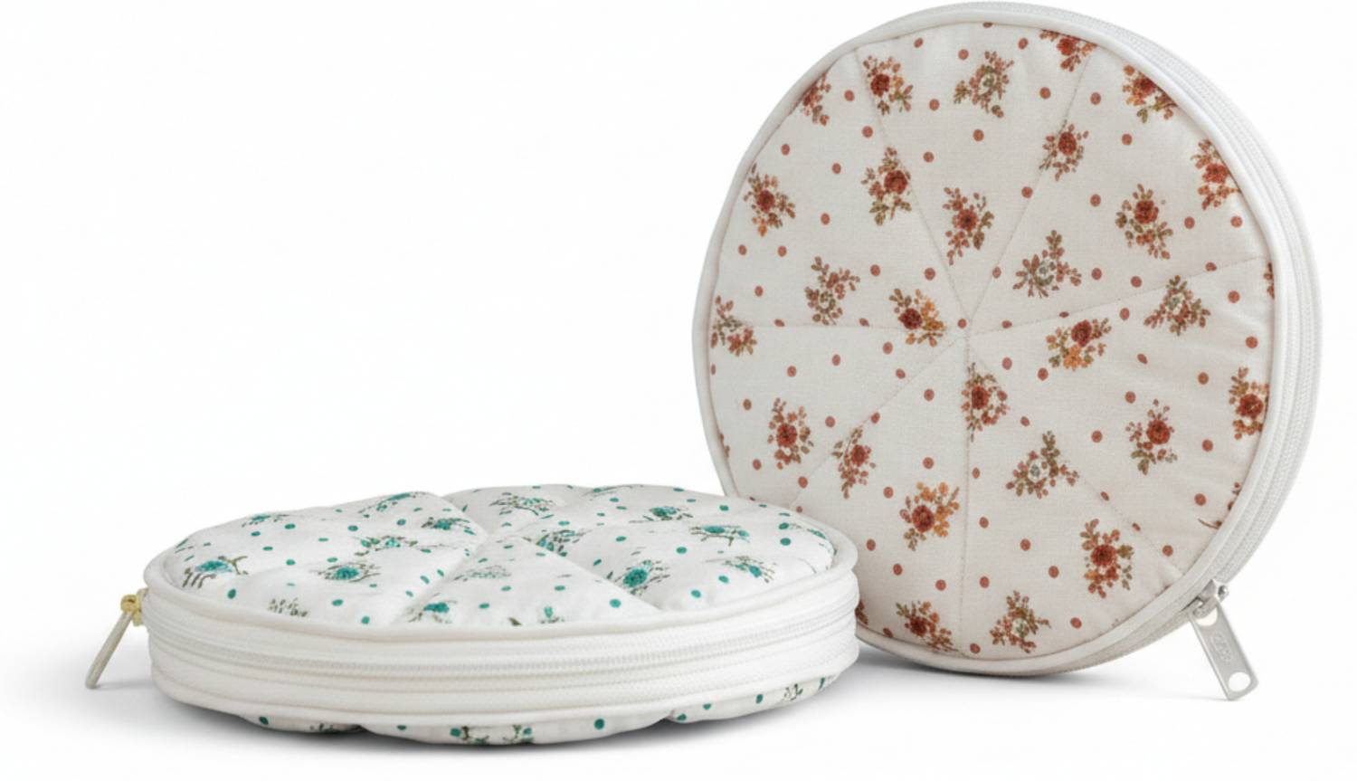 ARTHAM Cotton Roti Cover with Zip Floral Print Roti Round Disk Cover