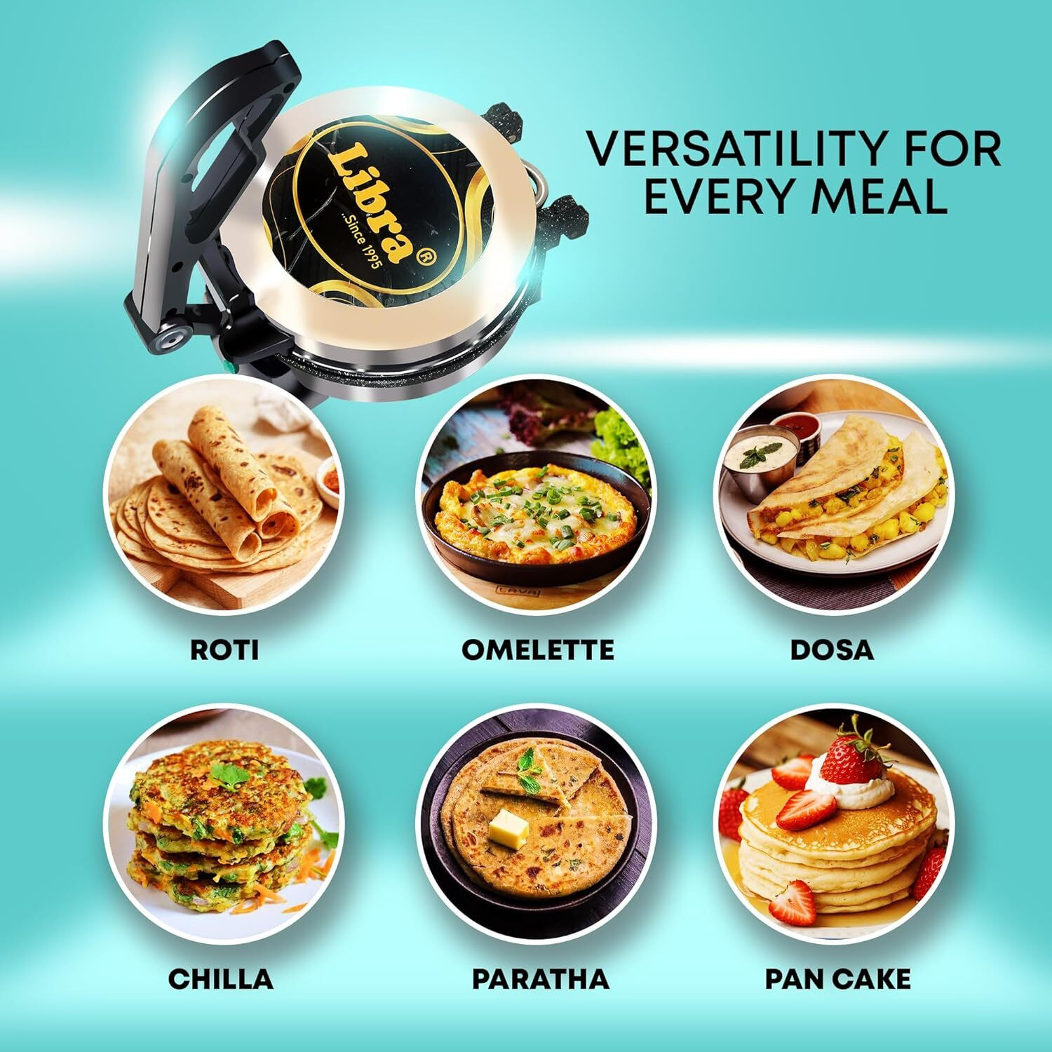 Image of LIBRA Roti Maker Electric Automatic , Chapati Maker Electric Roti and Khakra Maker