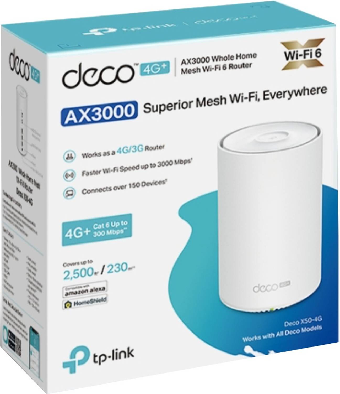 TP-Link Deco X50-4G Mesh Router 2.4 GHz, 5 GHz 3000 Mbps Wifi