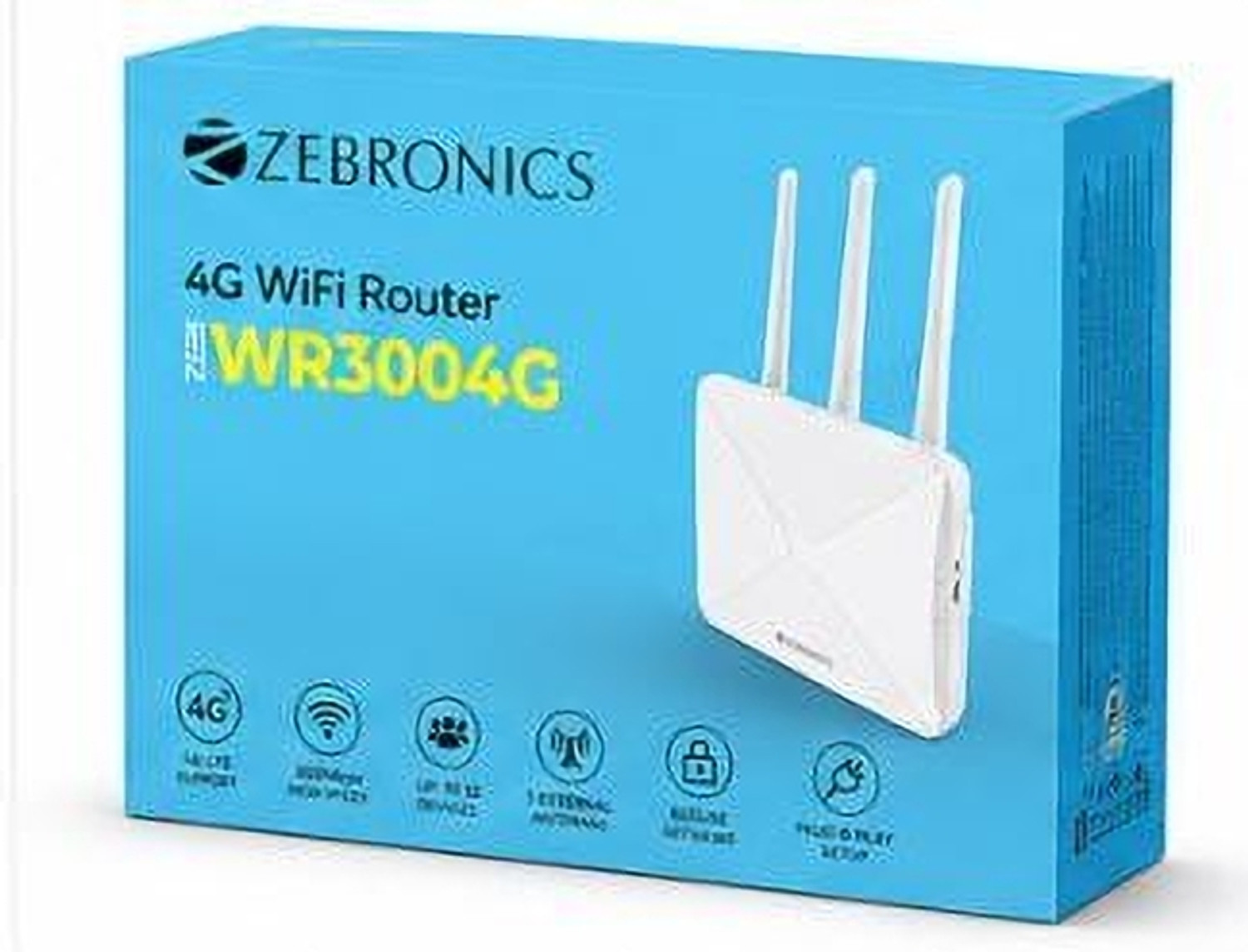 Image of zebronic 4G /5G ROUTER MULTI SIM SUPPORT Wi-Fi 6 4G Router 5 GHz 300 Mbps Wifi Speed Dual Band External Antenna Ethernet (Cable Broadband)