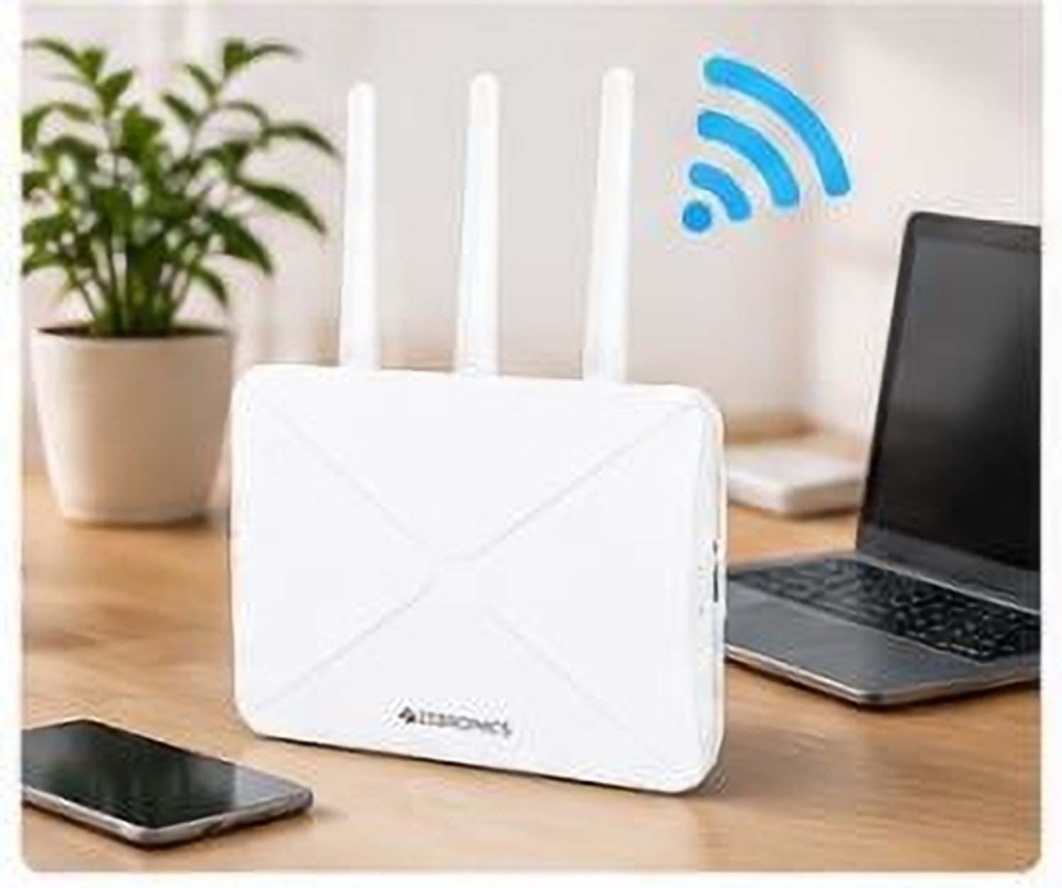 Image of zebronic 4G /5G ROUTER MULTI SIM SUPPORT Wi-Fi 6 4G Router 5 GHz 300 Mbps Wifi Speed Dual Band External Antenna Ethernet (Cable Broadband)