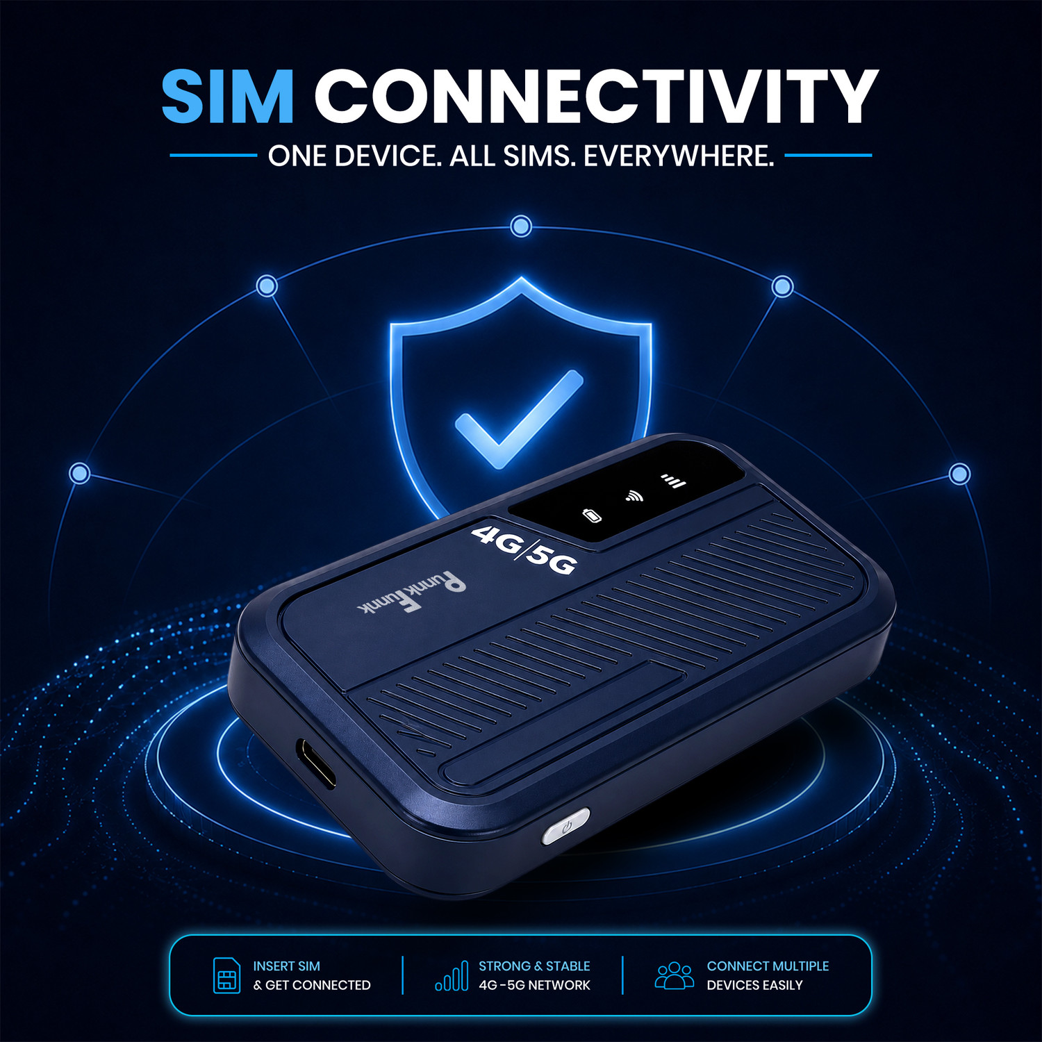 Image of PunnkFunnk 4G /5G LTE MIFI Wireless Mobile WiFi 4G Router 2.4 GHz 300 Mbps Wifi Speed Single Band Internal Antenna MiFi (Sim Based)