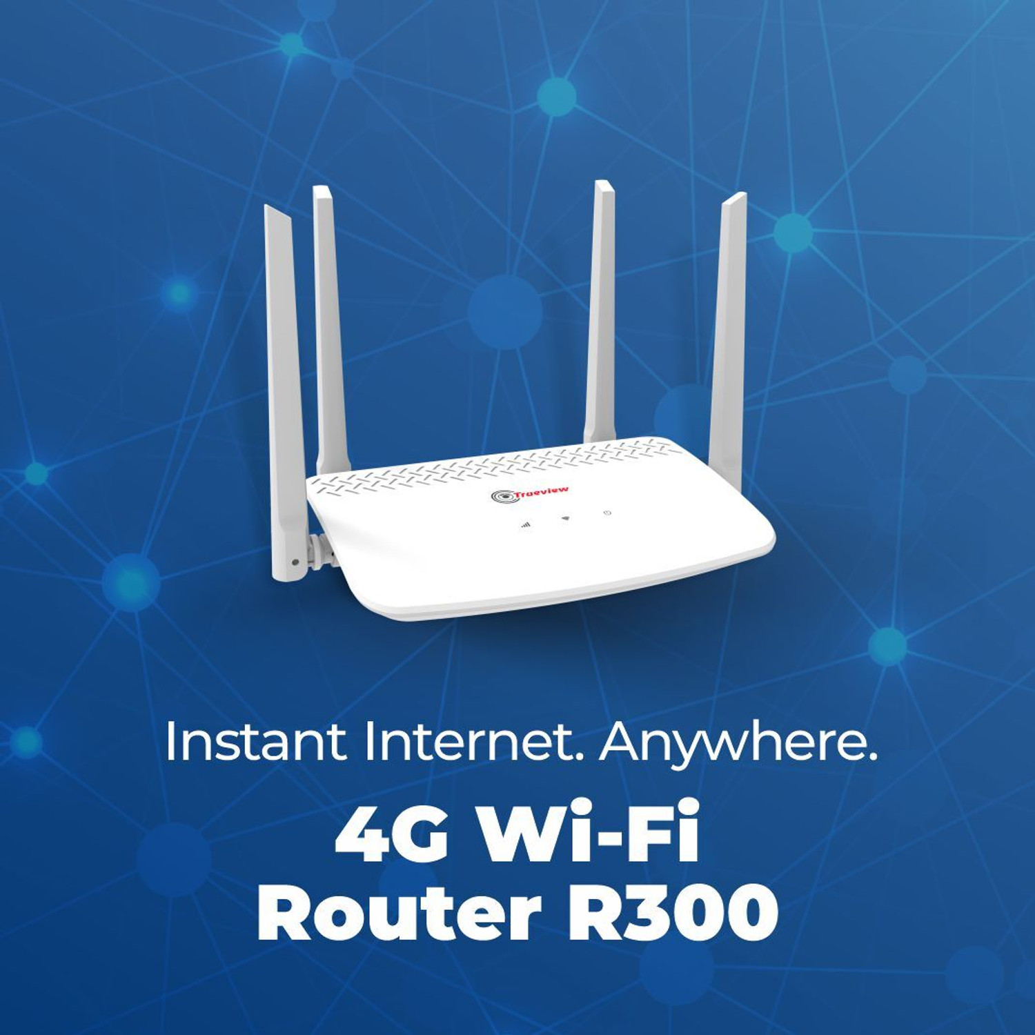 Image of Trueview 4G Wireless Mobile Sim Based 4G Router 2.4 GHz 300 Mbps Wifi Speed Dual Band External Antenna NA