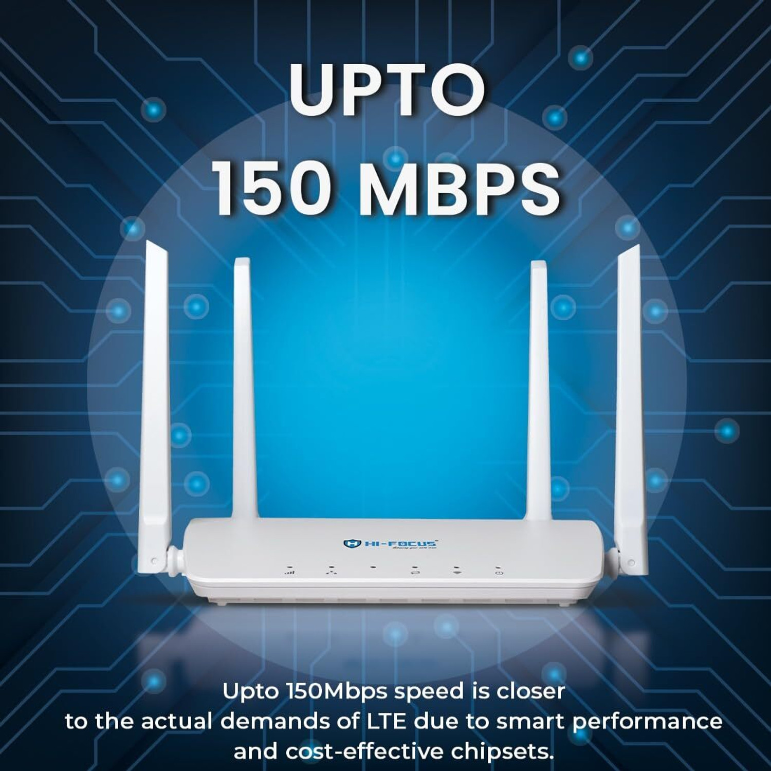 Image of HI-FOCUS LTE 4G ROUTER / Support 5G Sim / Upto 150 MBPS Speed / Long Range coverage 4G Router 2.4 GHz 150 Mbps Wifi Speed Single Band External Antenna Ethernet (Cable Broadband), Access Point Mode