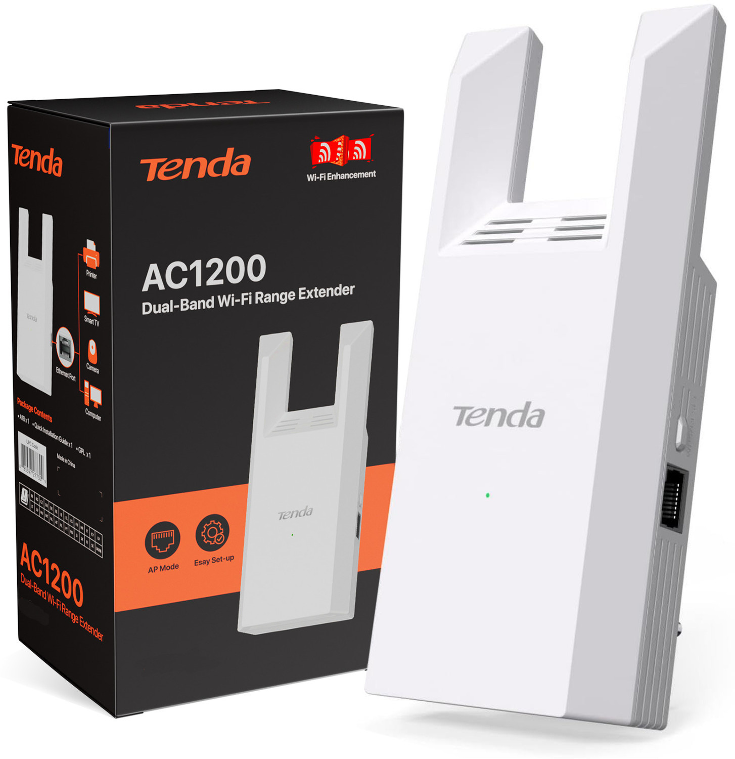 Image of TENDA A19 Signal Booster WiFi Range Extender 5 GHz 1200 Mbps Wifi Speed Dual Band External Antenna Access Point Mode