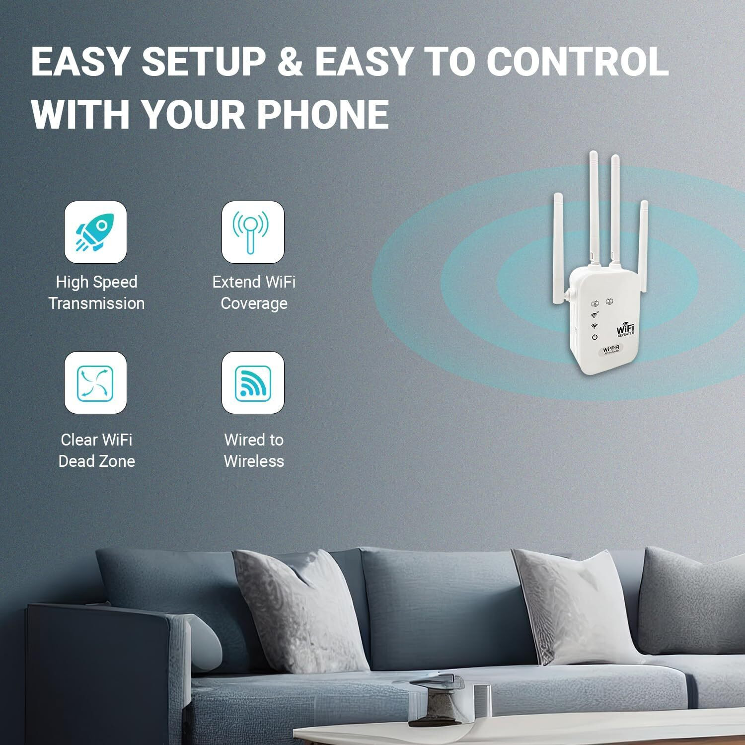 Image of X88 Pro 300Mbps, 2500 SQ FT Coverage, 20 Devices 2.4GHz 2 Ethernet Ports, 4 Antenna 4G Router 2.4 GHz 300 Mbps Wifi Speed Single Band External Antenna NA