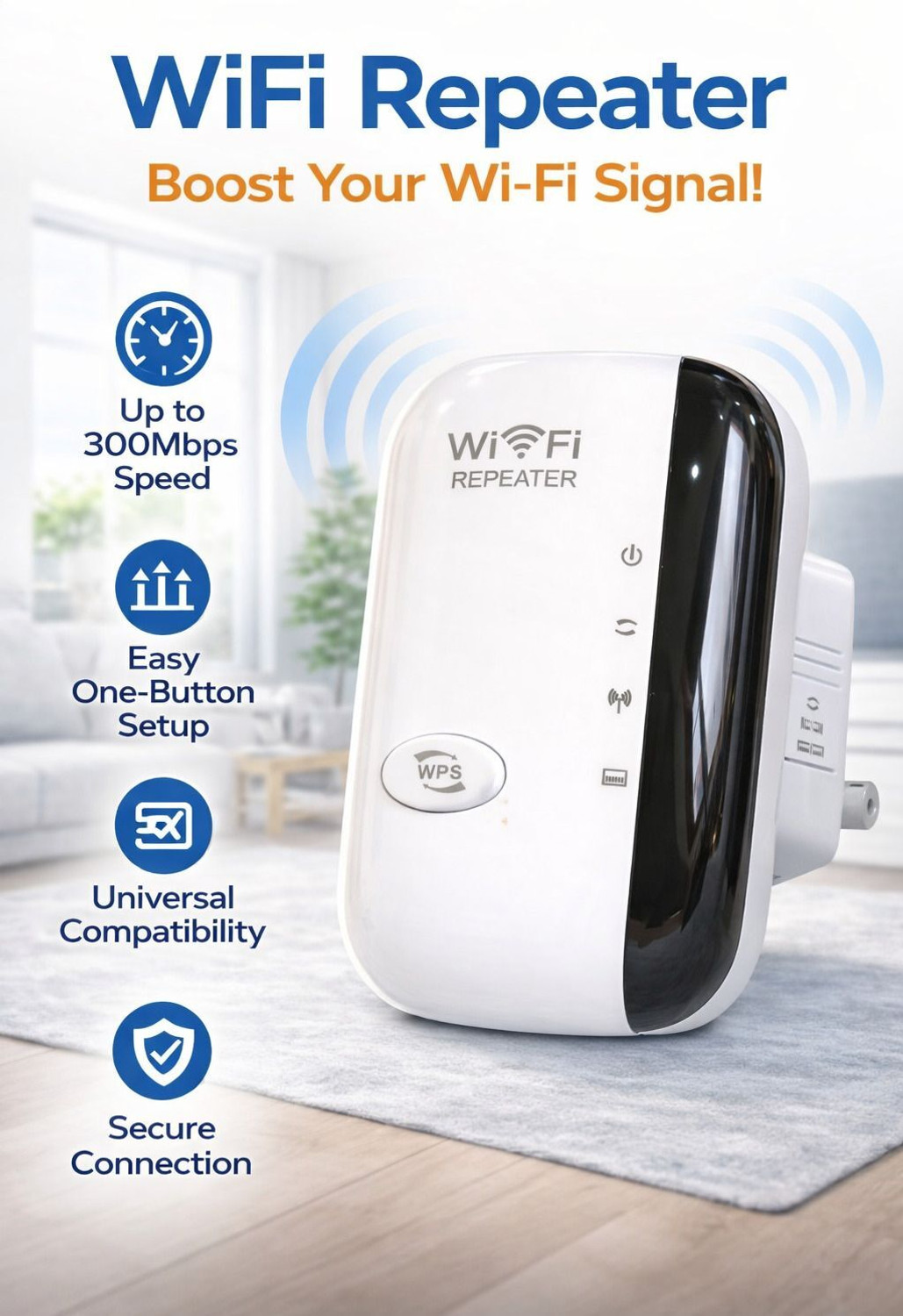 Image of Dross 300 MBPS WiFi Range Extender 2.4 GHz 300 Mbps Wifi Speed Single Band NA