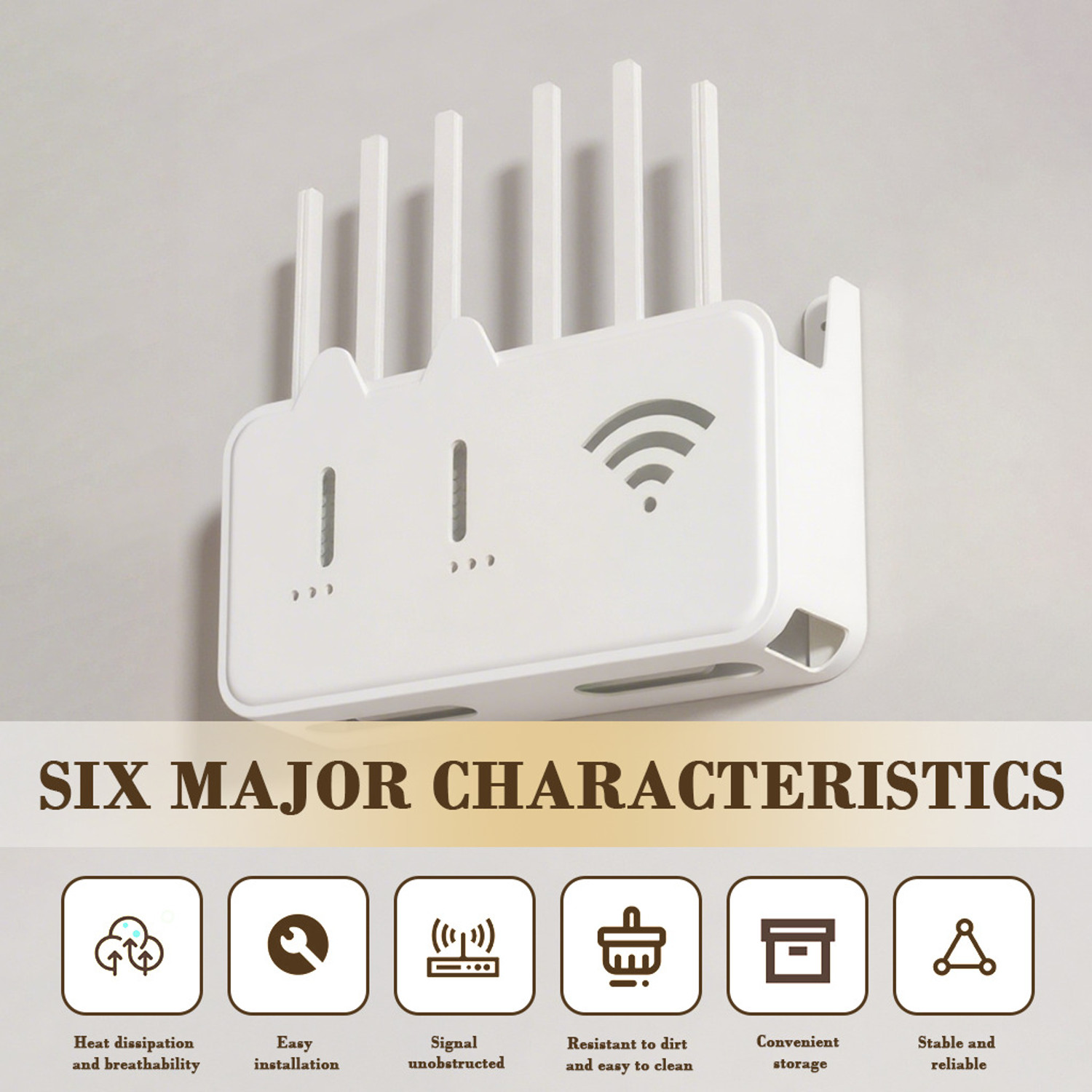 Image of SUPVOX Acrylic Router Rack Mount Wall Mounted Adhesive Holder for Set Top Box Mesh Router 0 GHz 100 Mbps Wifi Speed NA External Antenna NA