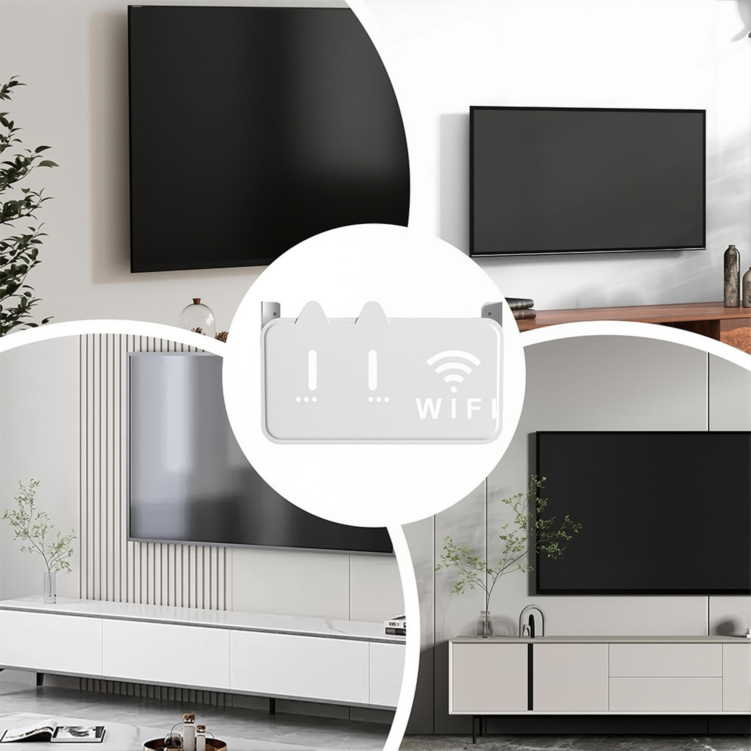 Image of SUPVOX Acrylic Router Rack Mount Wall Mounted Adhesive Holder for Set Top Box Mesh Router 0 GHz 100 Mbps Wifi Speed NA External Antenna NA