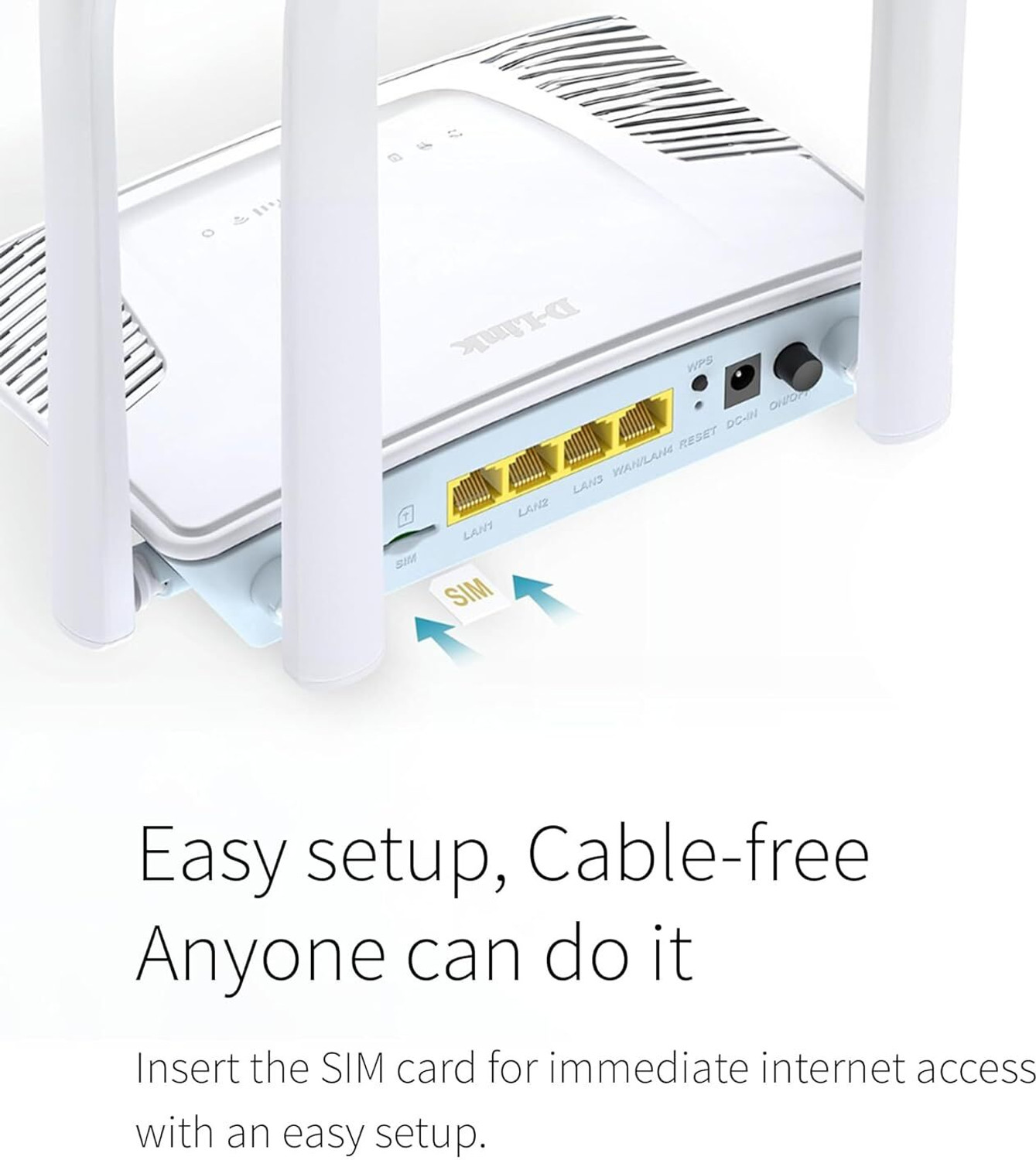 Image of D-Link G403C 4G Router 2.4 GHz 300 Mbps Wifi Speed Single Band External Antenna NA