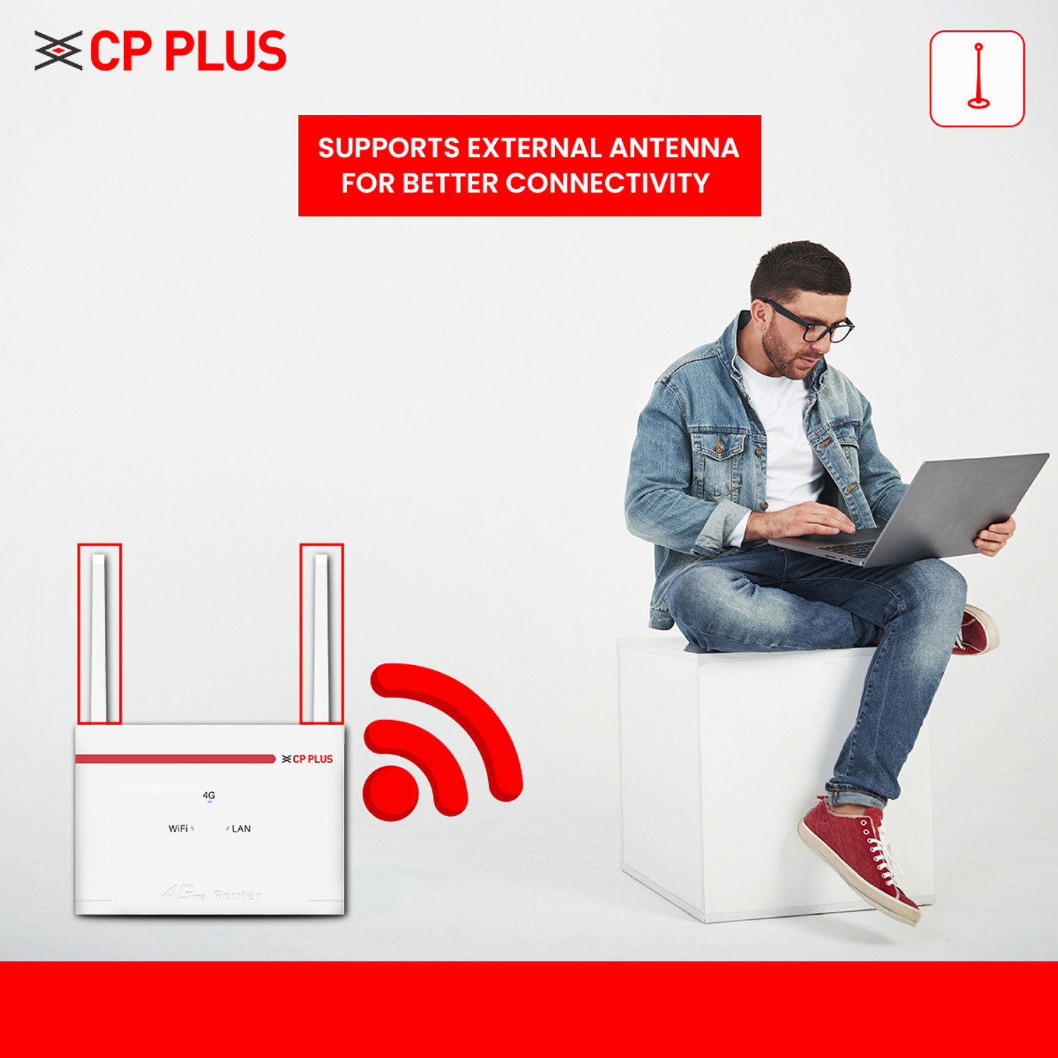 Sticker Behind Cp02 Router CP PLUS CP-XR-DE21-S-V2 WiFi-6 Compatible 5G Sim Connect with DVR /NVR ...