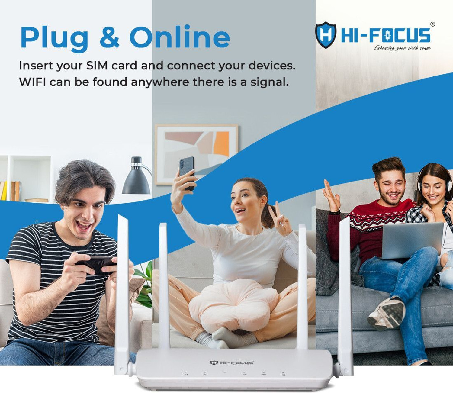 Image of HI-FOCUS LTE 4G ROUTER / Support 5G Sim / Upto 150 MBPS Speed / Long Range coverage 4G Router 2.4 GHz 150 Mbps Wifi Speed Single Band External Antenna Ethernet (Cable Broadband), Access Point Mode
