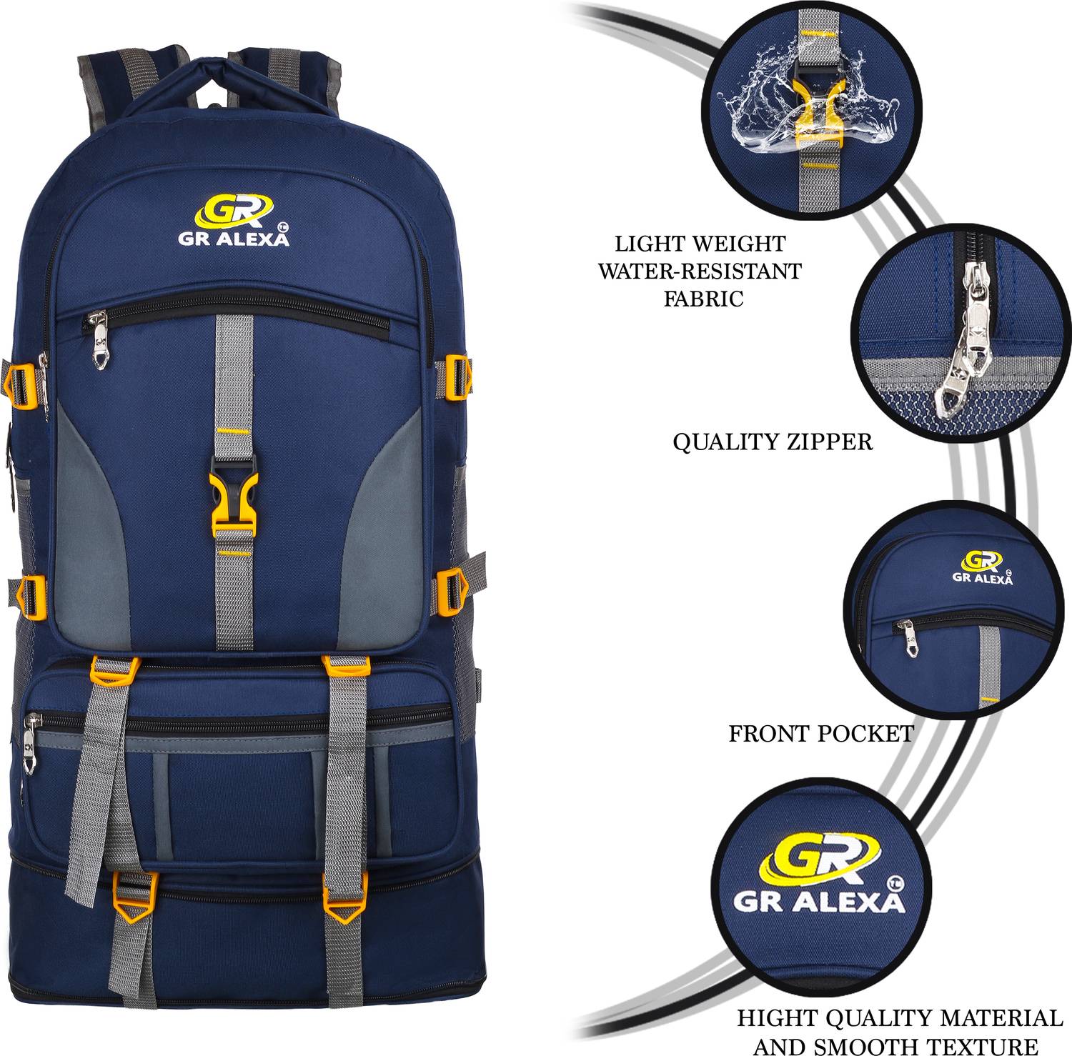 Alexa Expandable Travel Outdoor Sport Camping Hiking Trekking Bag - 60 L 60 L Backpack