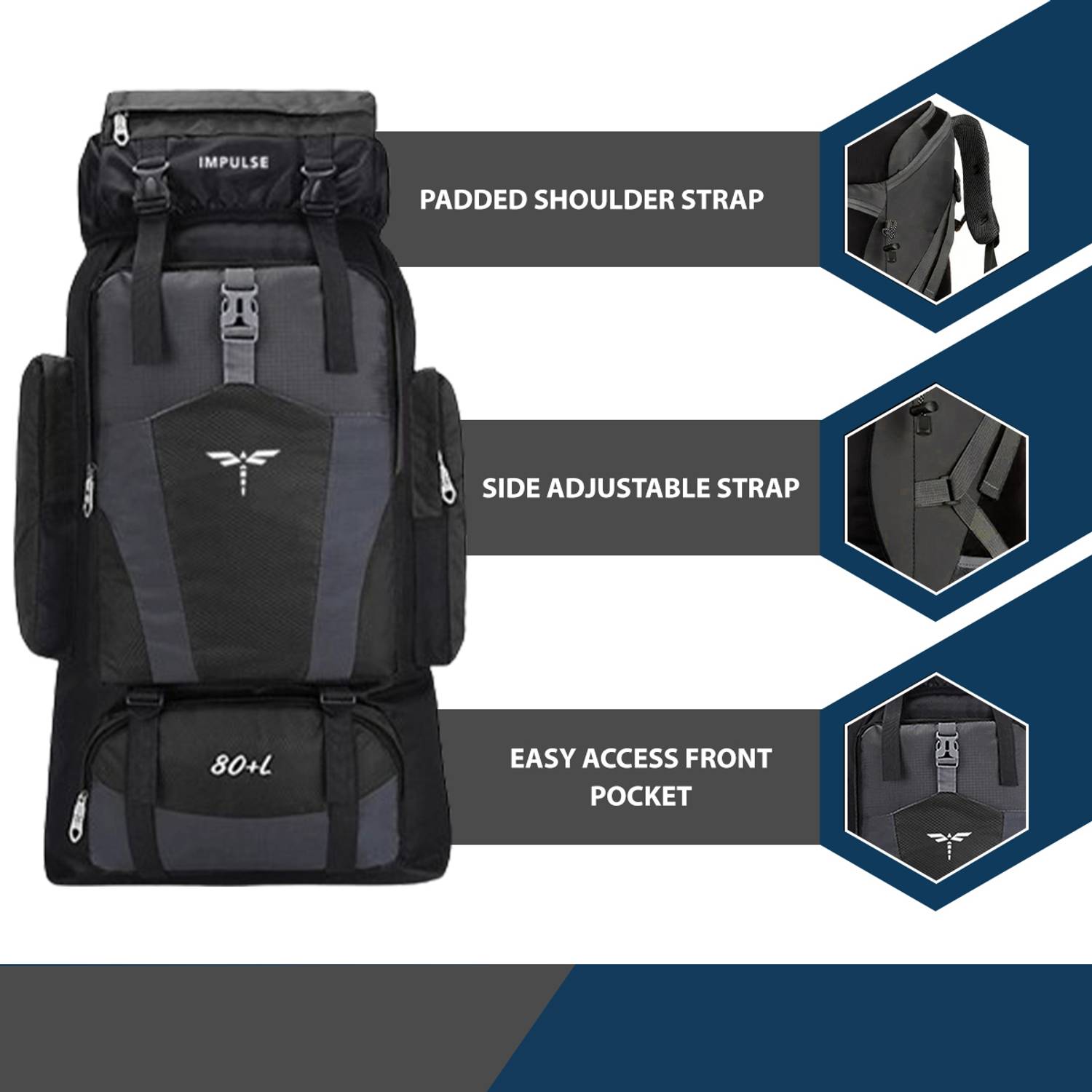 IMPULSE 75L Men's Travel Backpack - Image 2