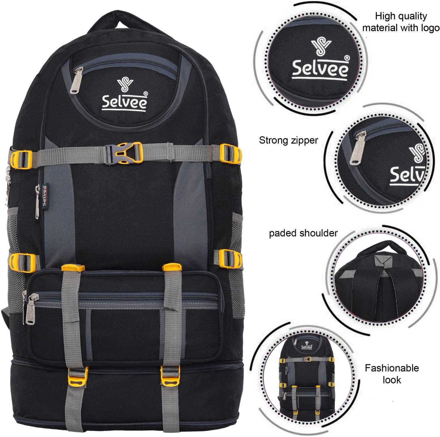 selvee Travel Rucksack Backpack 65L - Image 5