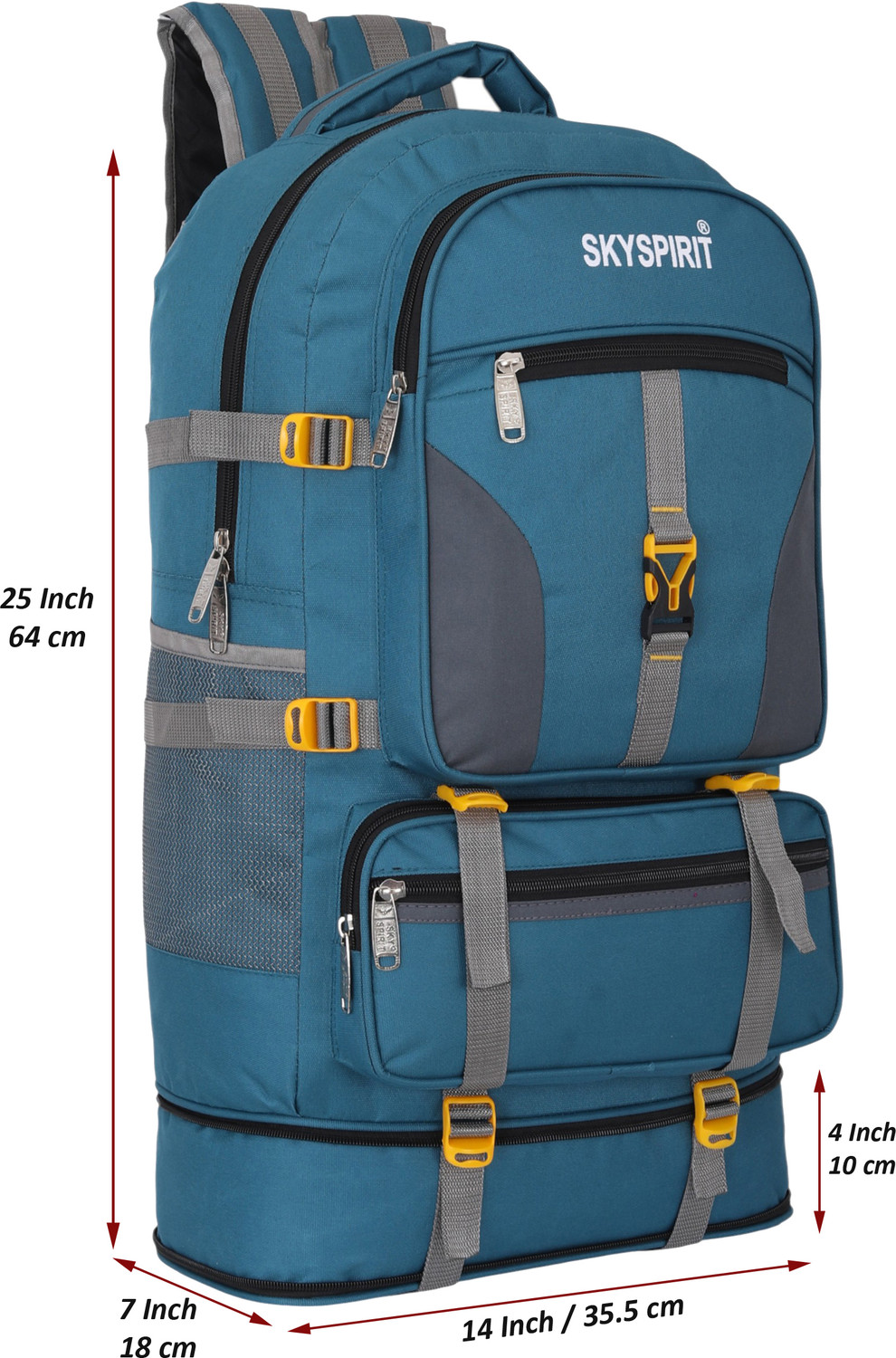 Image of sky spirit Outdoor Travel Bag Combo | Rucksack + Duffle with Wheels Pack Of 2 Rucksack - 70 L