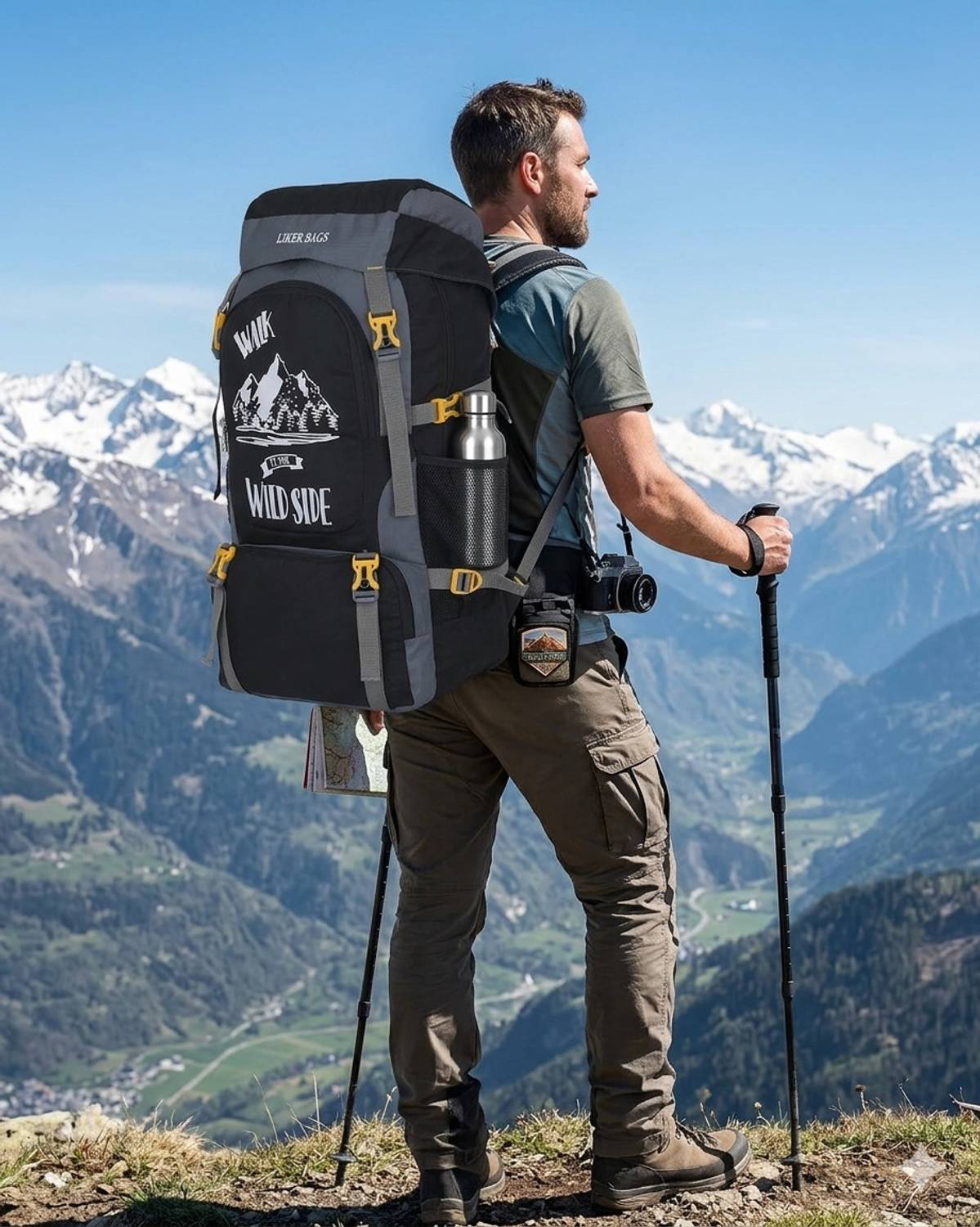 GOOD LIKE TRAVEL LUGGAGE Expandable Travel Rucksack for Outdoor Sport Camping Hiking Trekking Bag Rucksack - 65 L