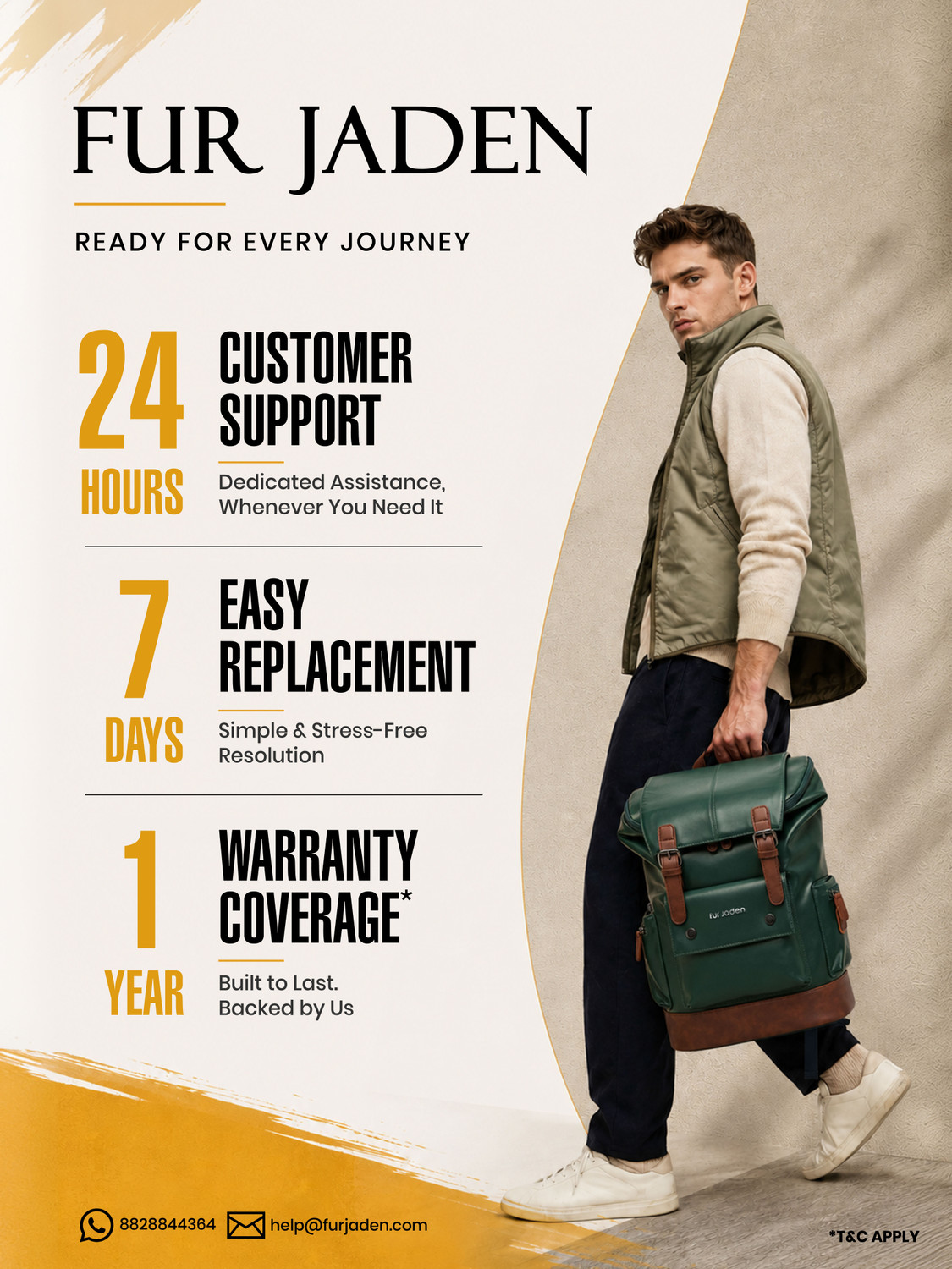 Image of FUR JADEN Vegan Leather Premium Bag with 15.6 Inch Laptop Compartment 25 L Laptop Backpack