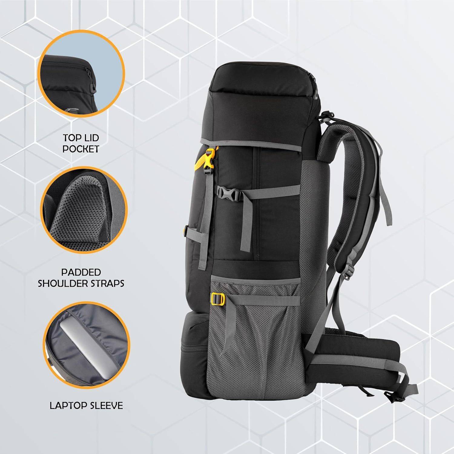 WROGN Trekking Bag 65L with Rain Cover - Image 5