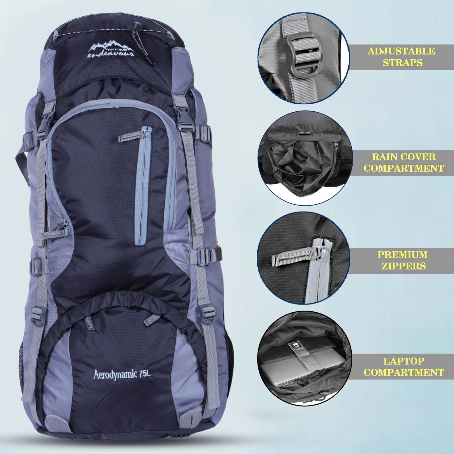 Endeavour Aerodynamic Rucksack 75L Black - Image 2