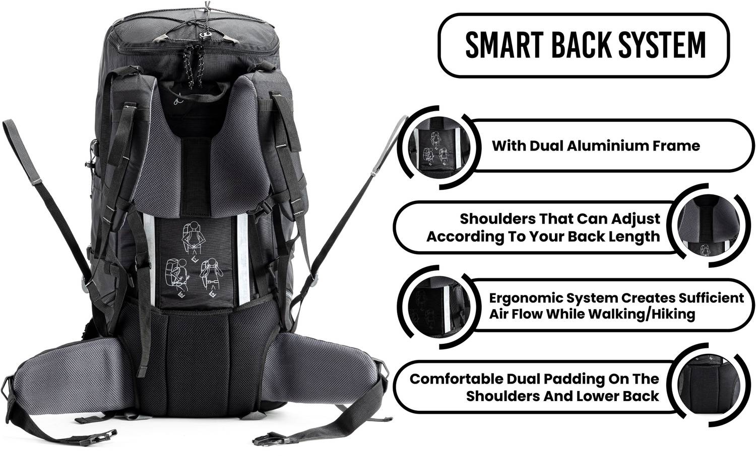 Tripole Terra 50L Backpacking and Trekking Rucksack - Image 2