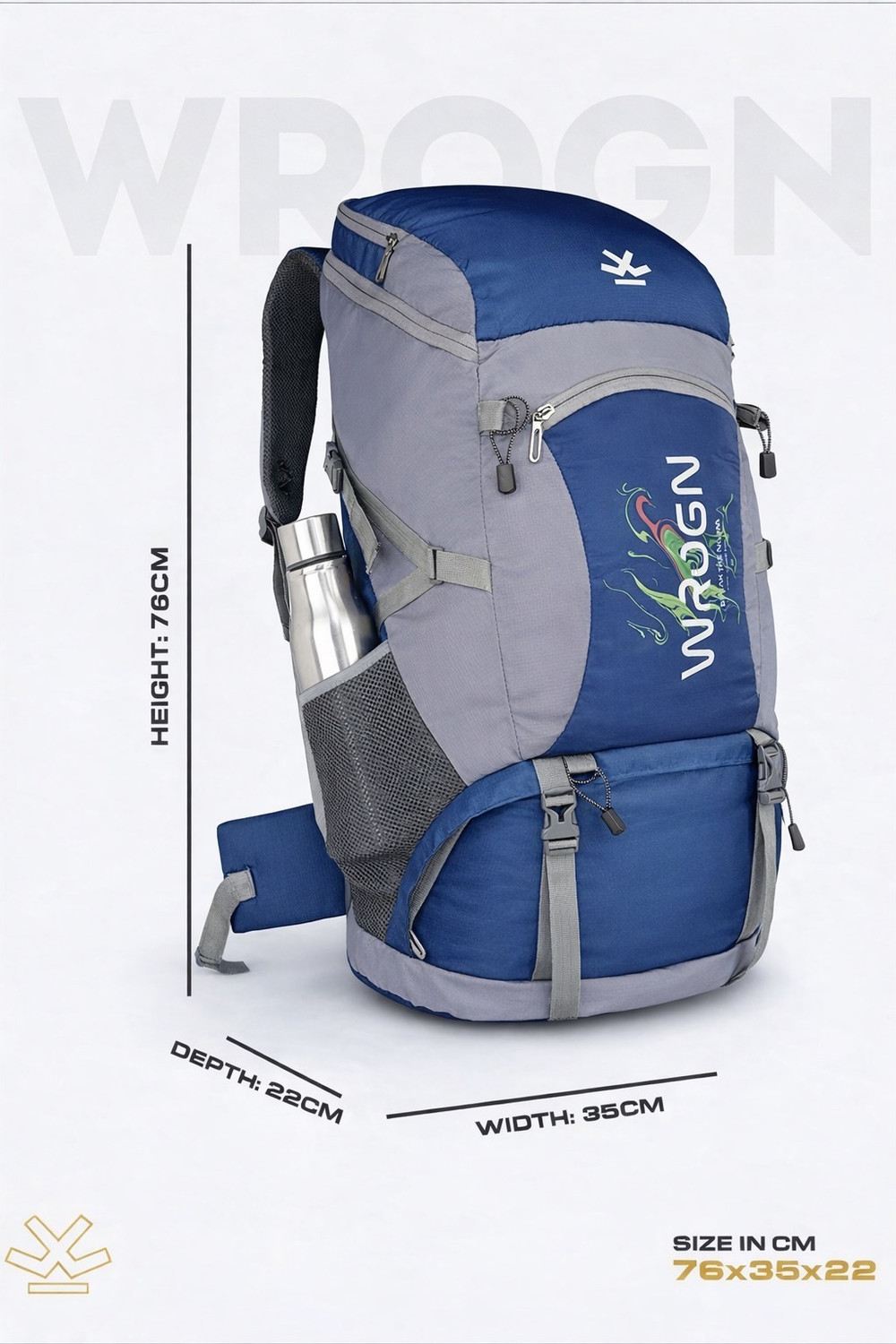 Image of WROGN 60LTravel Rucksack Backpack for Trekking Hiking Camping withMultiple Compartment Rucksack - 60 L