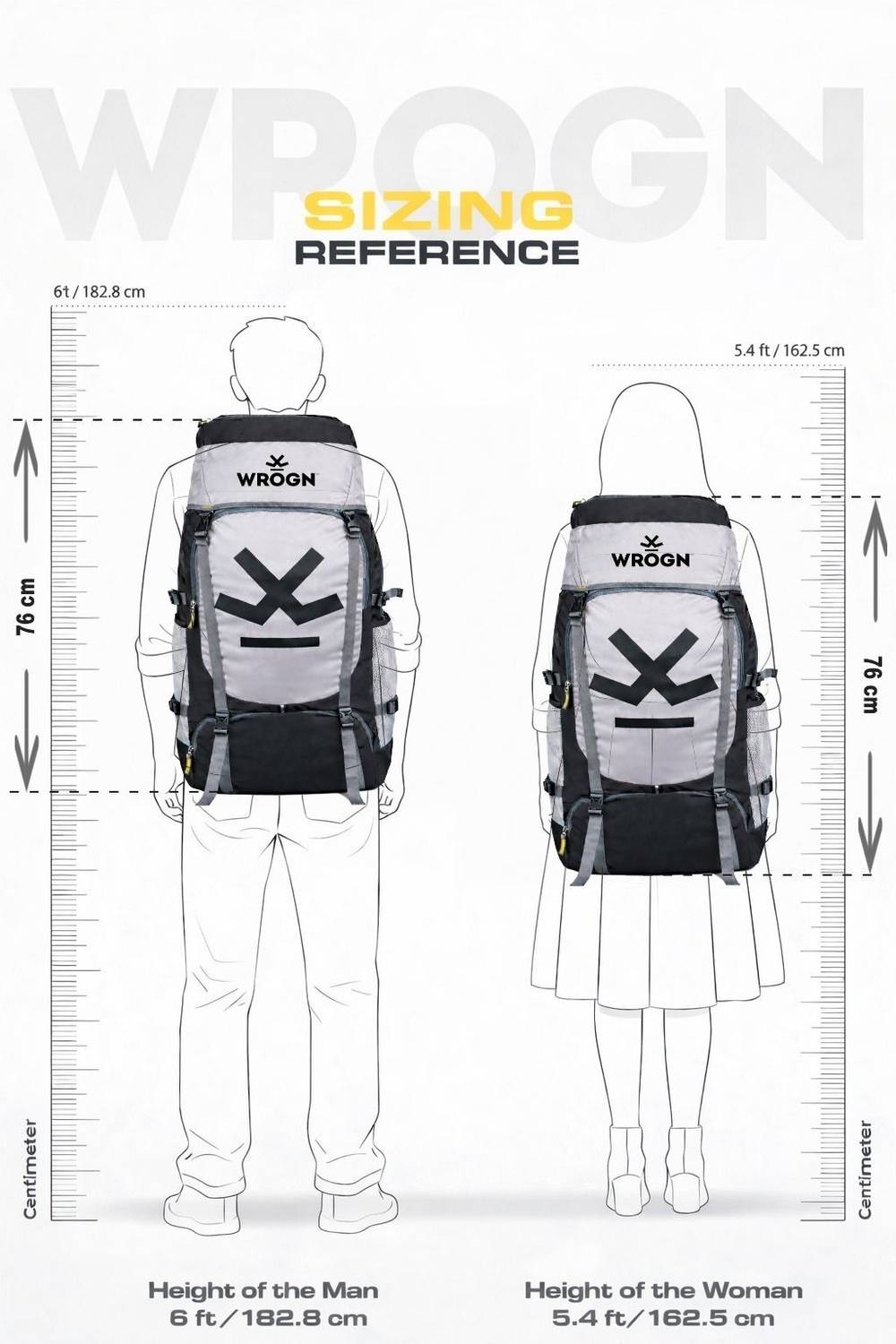 WROGN GTIER 60L Trekking Rucksack with Shoes Compartment - Image 5