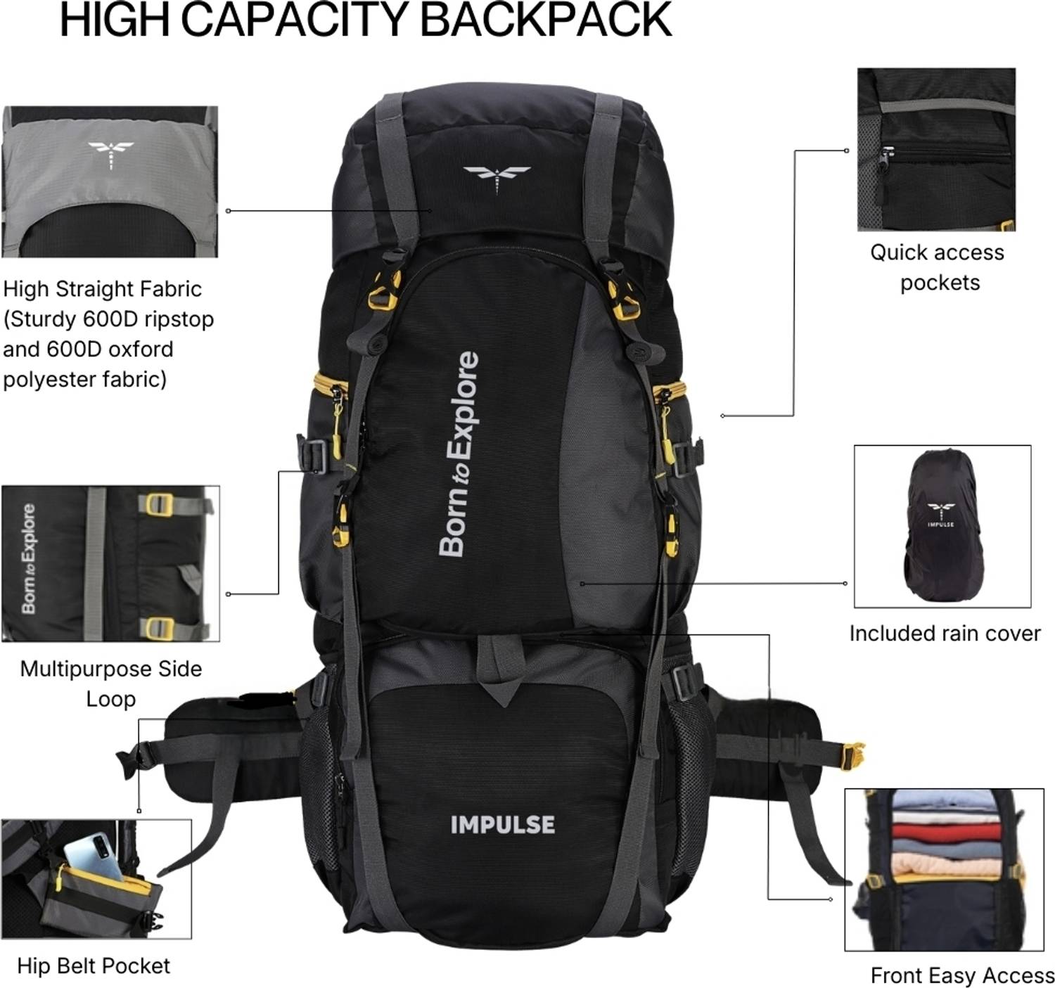 IMPULSE 80L Curve Water Resistant Rucksack - Image 4